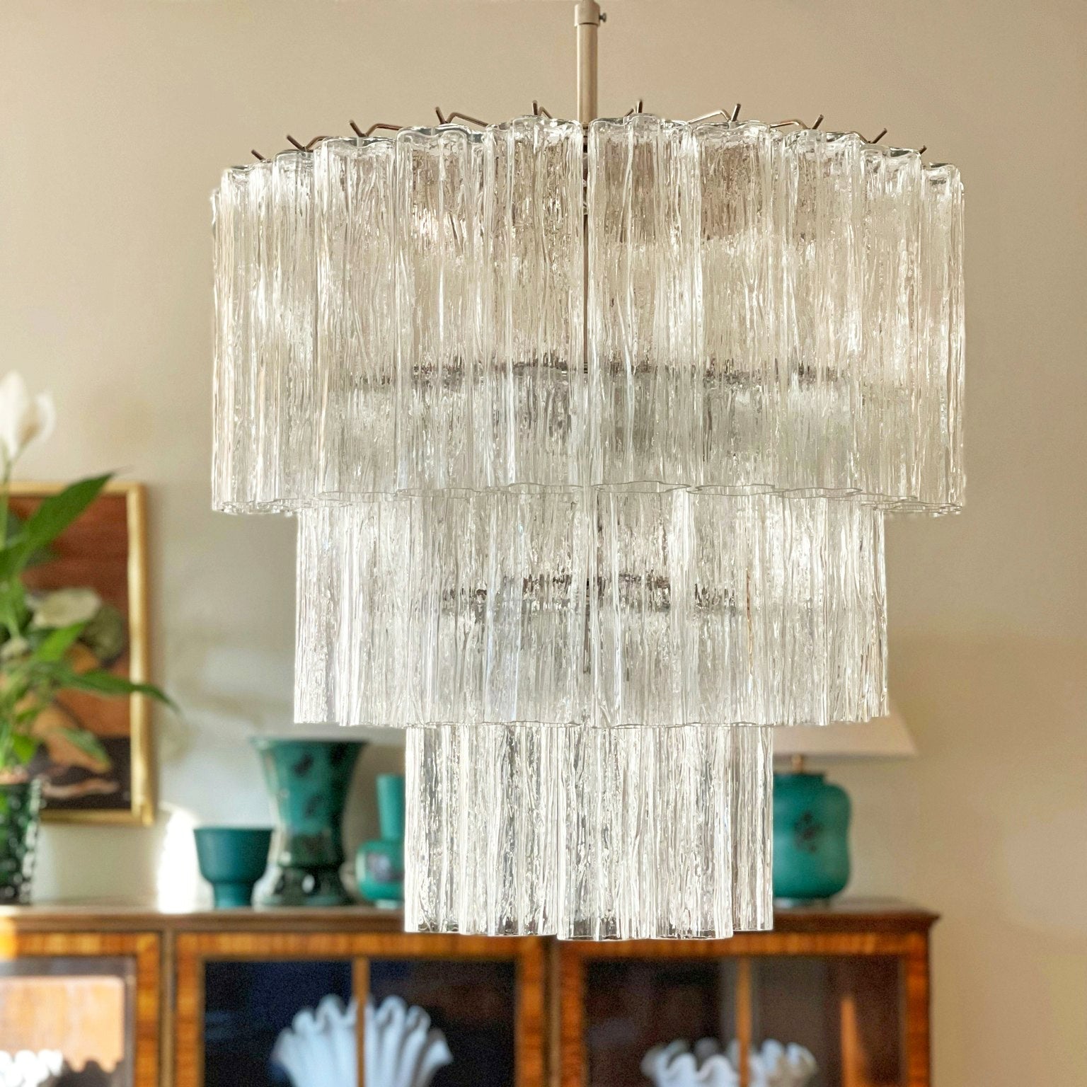 Aurora Chandelier Tiered Murano Glass Tube Waterfall Luxury - Blowlighting