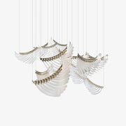 Tiered Postmodern Luxury Palmette Metal Chandelier - Blowlighting