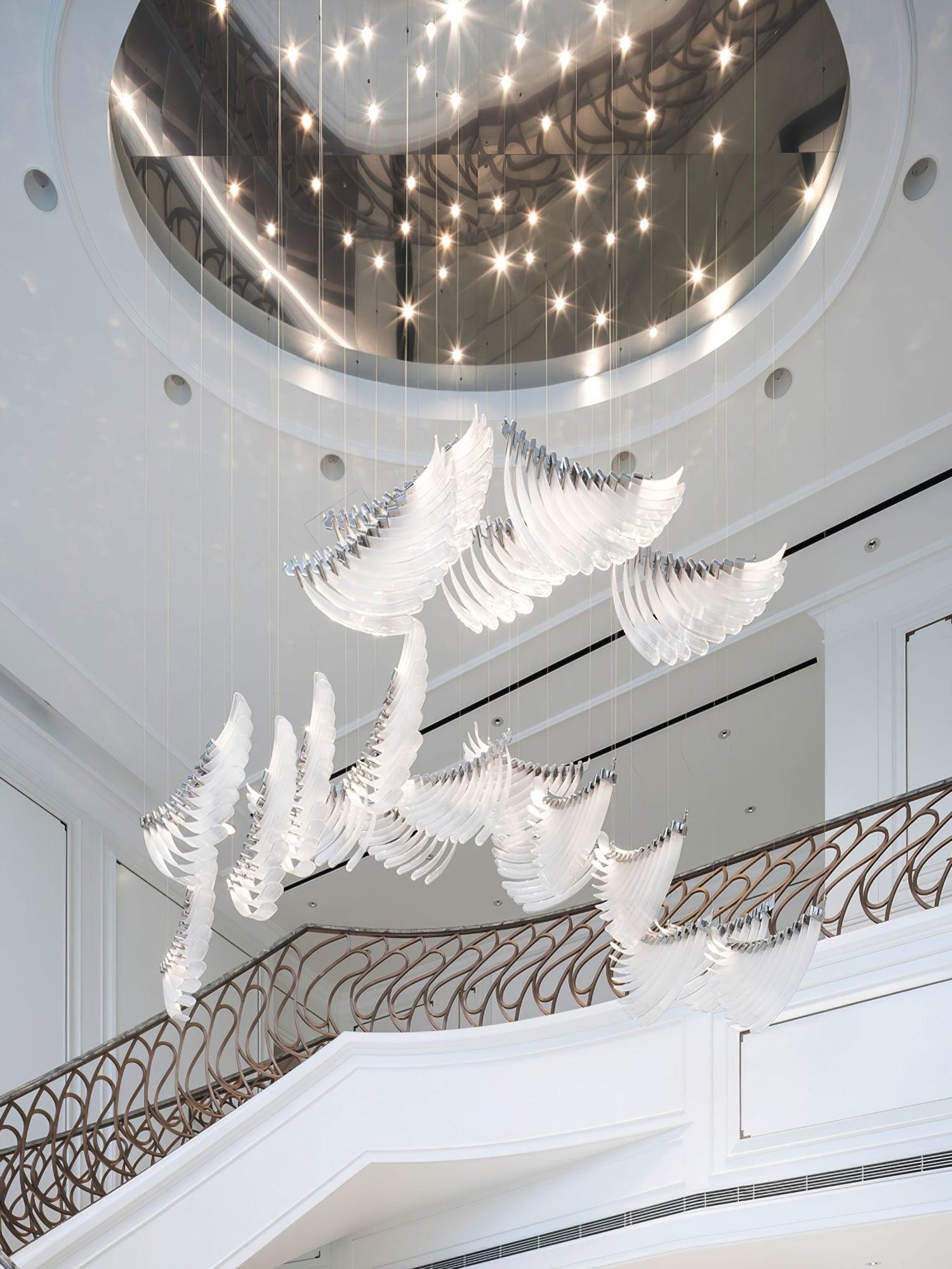 Tiered Postmodern Luxury Palmette Metal Chandelier - Blowlighting