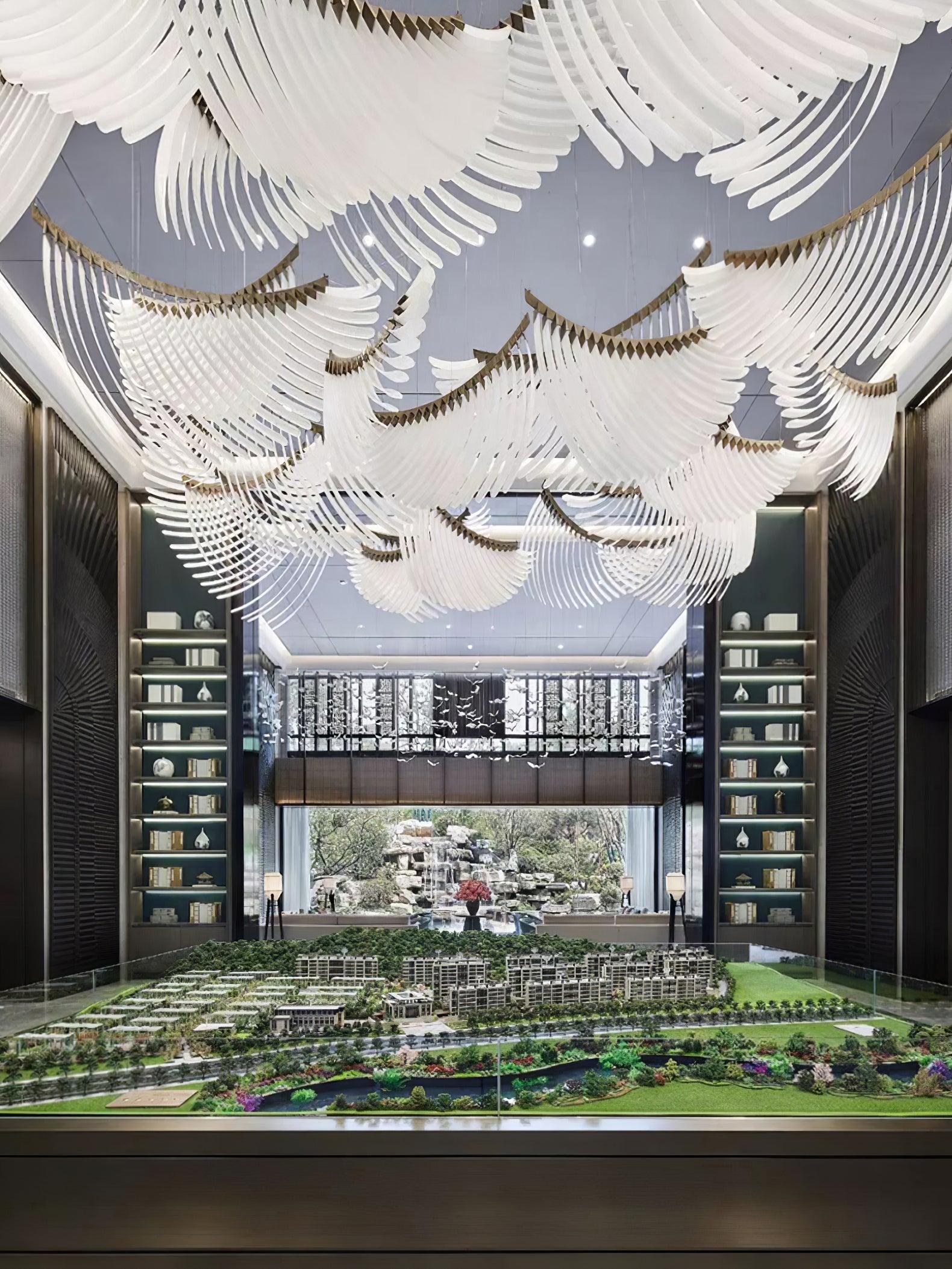 Tiered Postmodern Luxury Palmette Metal Chandelier - Blowlighting