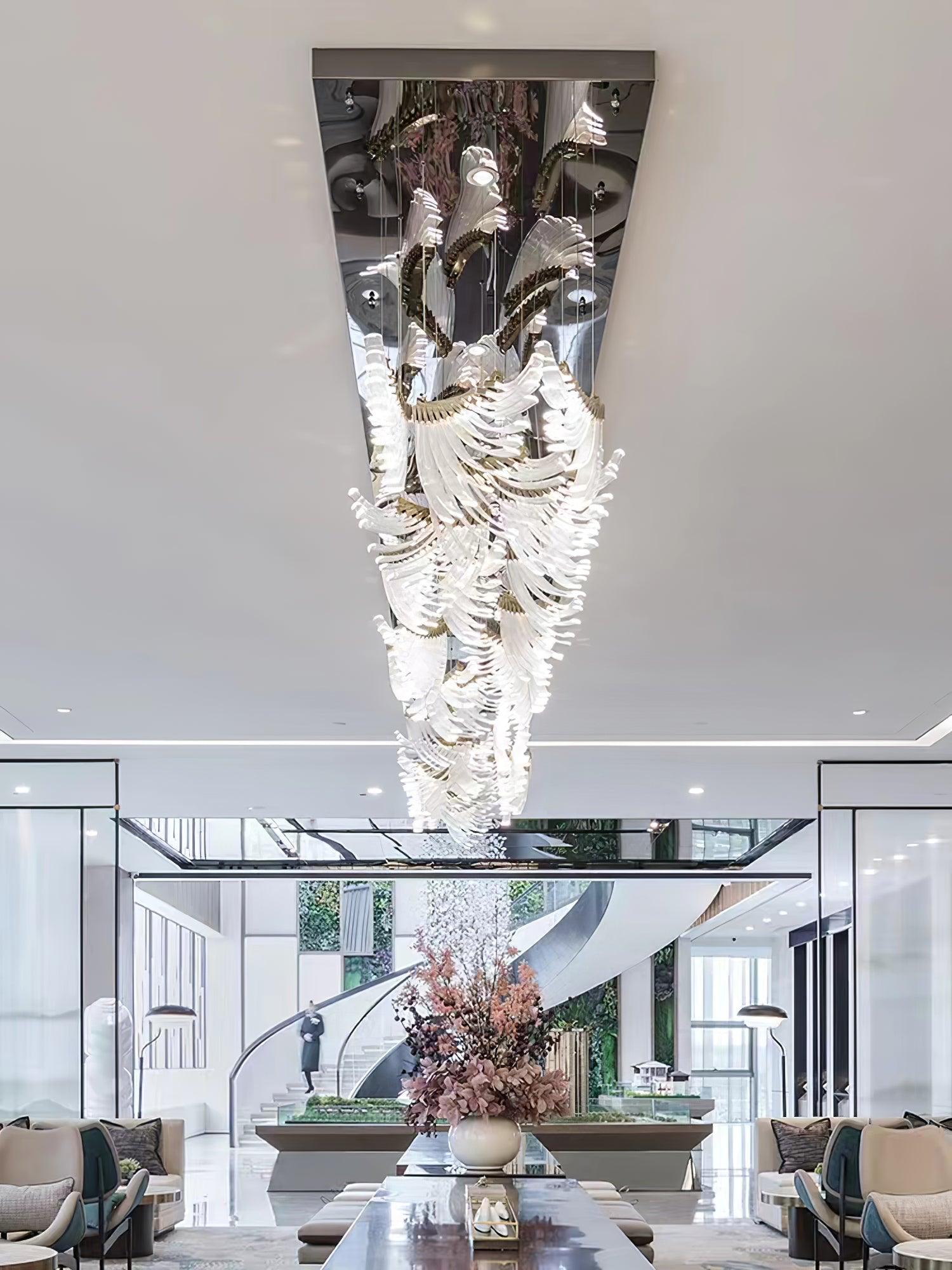 Tiered Postmodern Luxury Palmette Metal Chandelier - Blowlighting