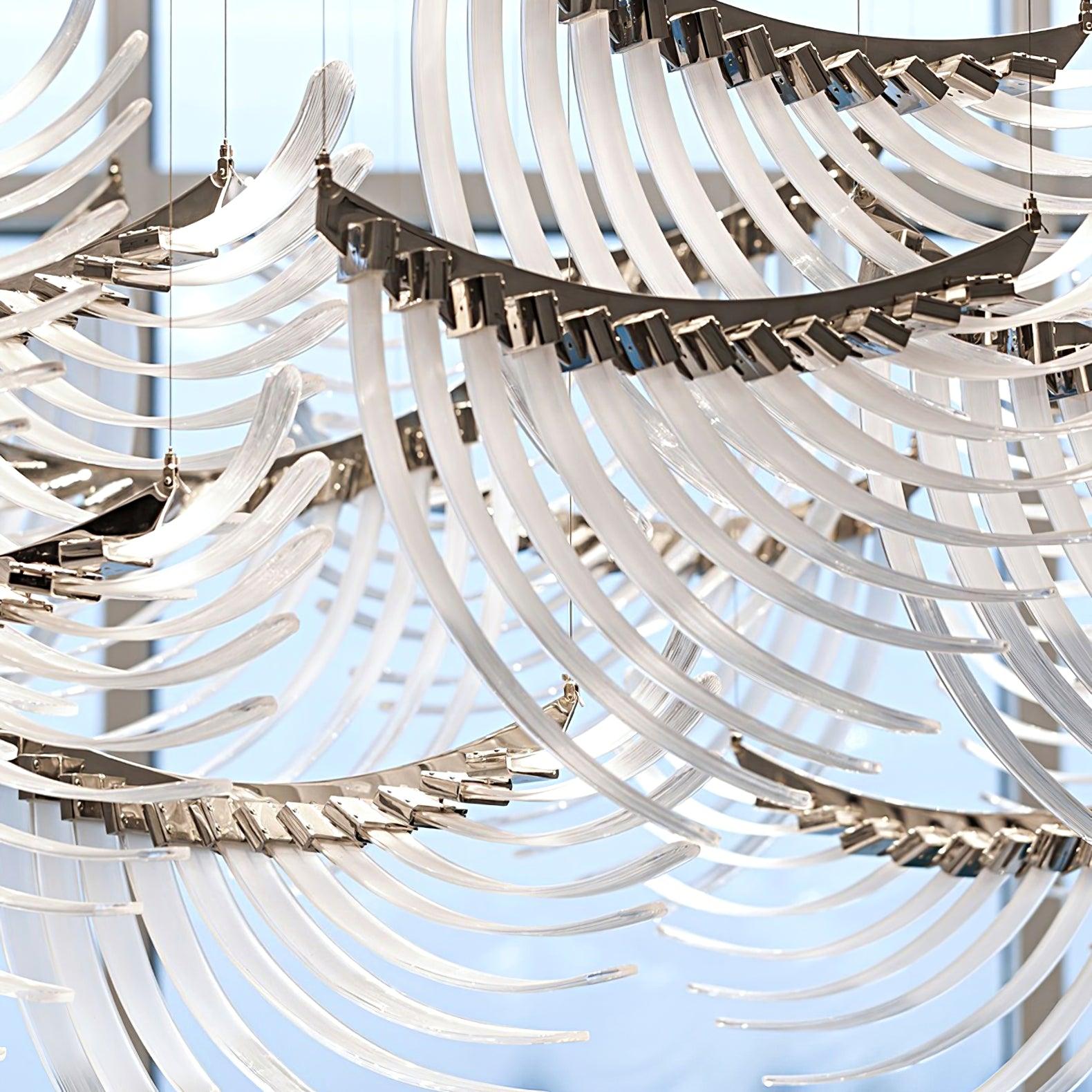 Tiered Postmodern Luxury Palmette Metal Chandelier - Blowlighting