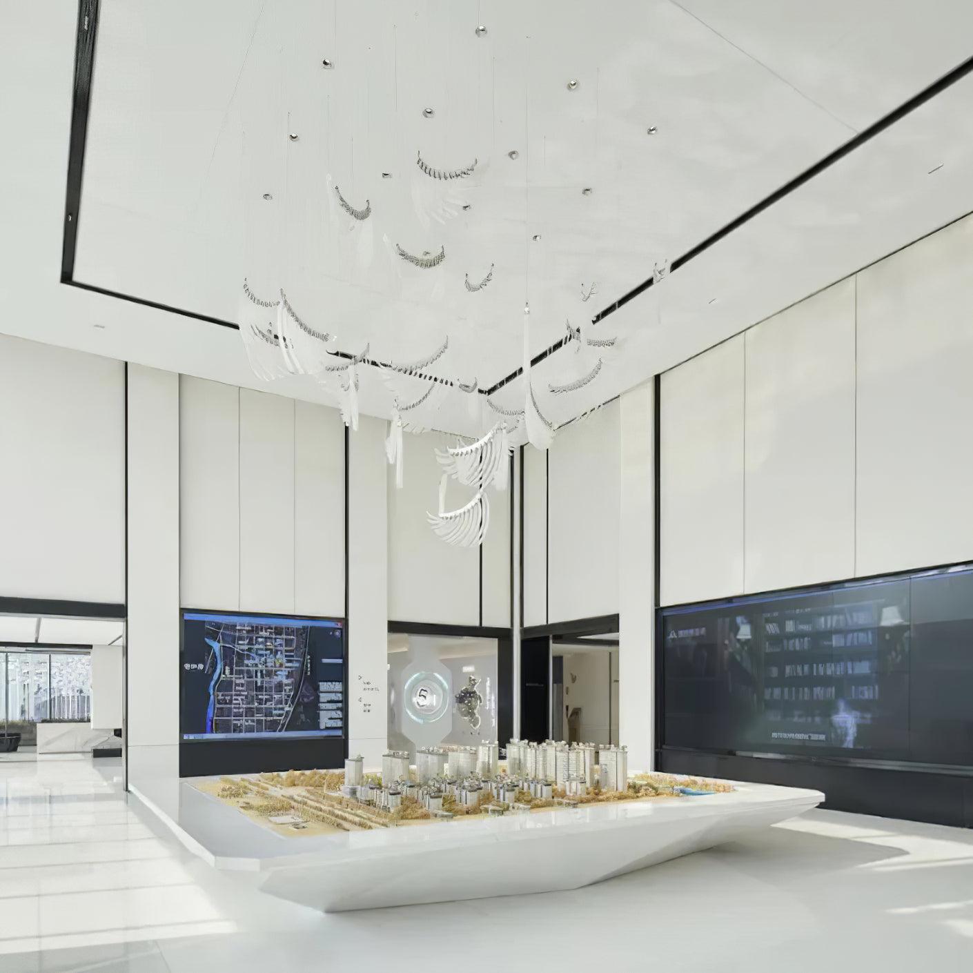 Tiered Postmodern Luxury Palmette Metal Chandelier - Blowlighting