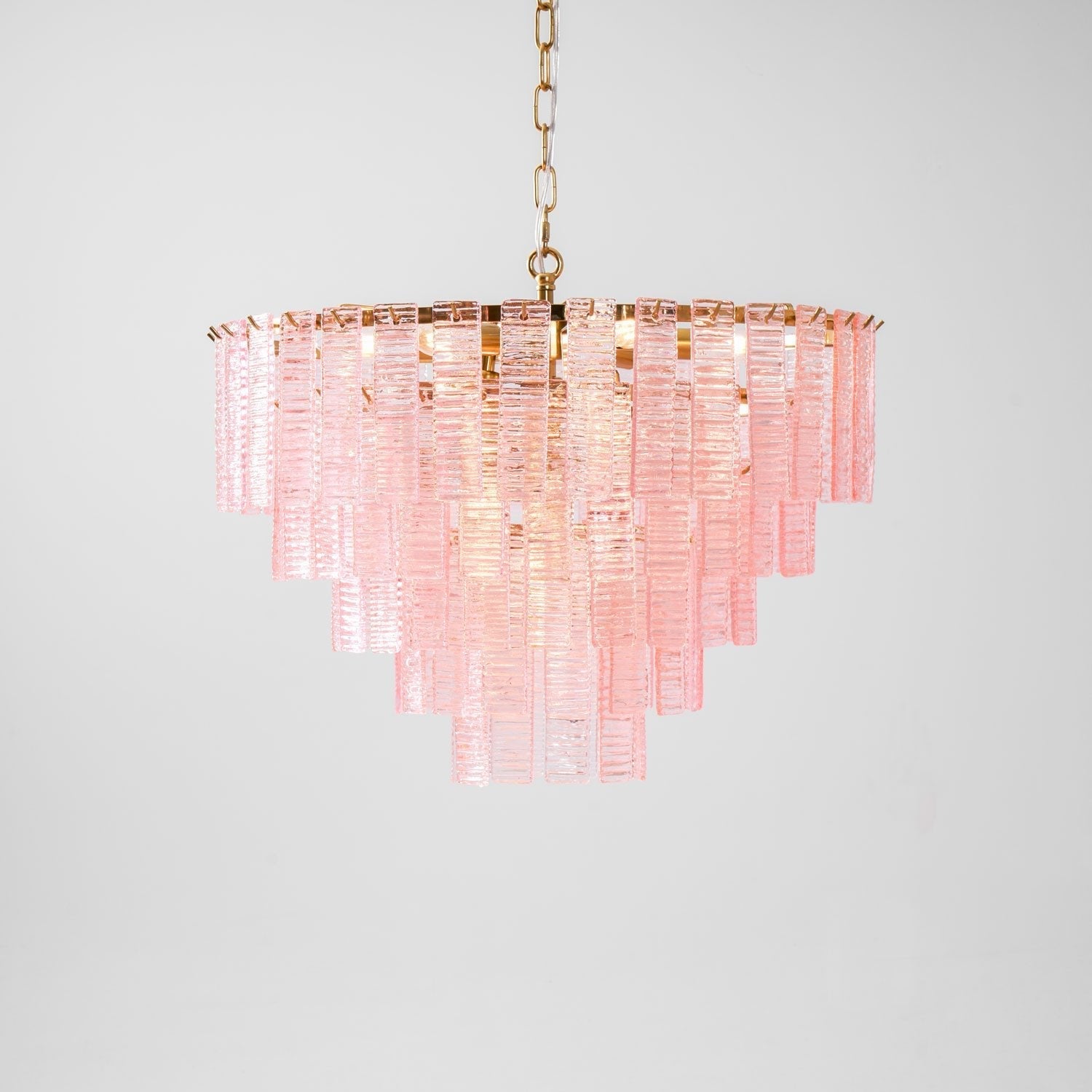 Aurora Chandelier Pink Murano Glass Layered Vintage Luxury - Blowlighting