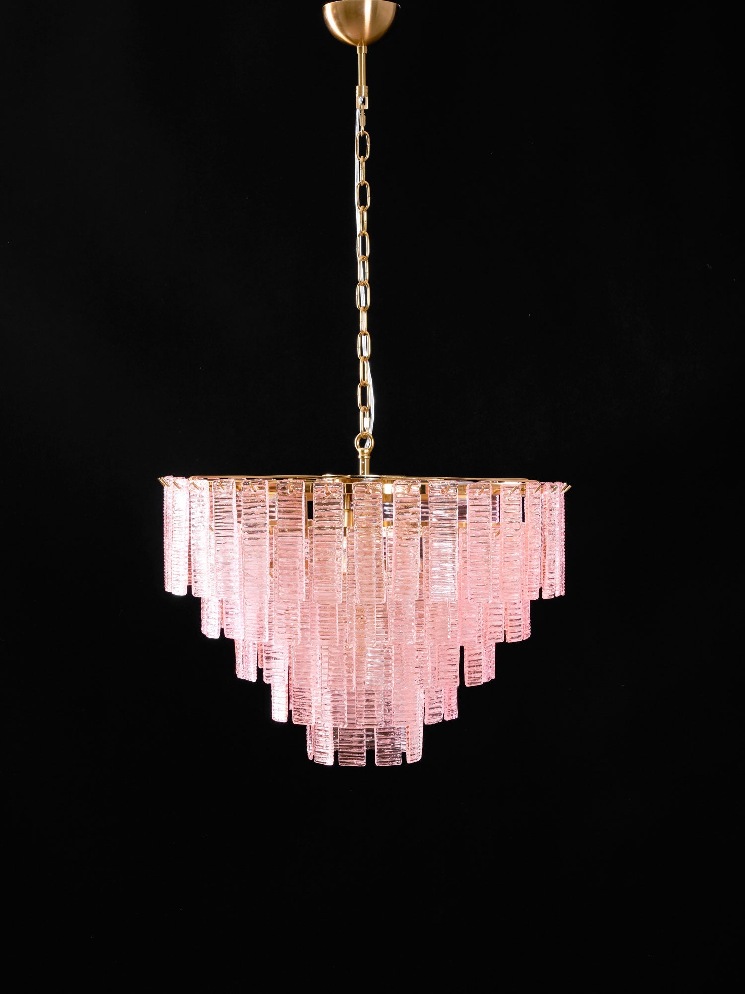 Aurora Chandelier Pink Murano Glass Layered Vintage Luxury - Blowlighting