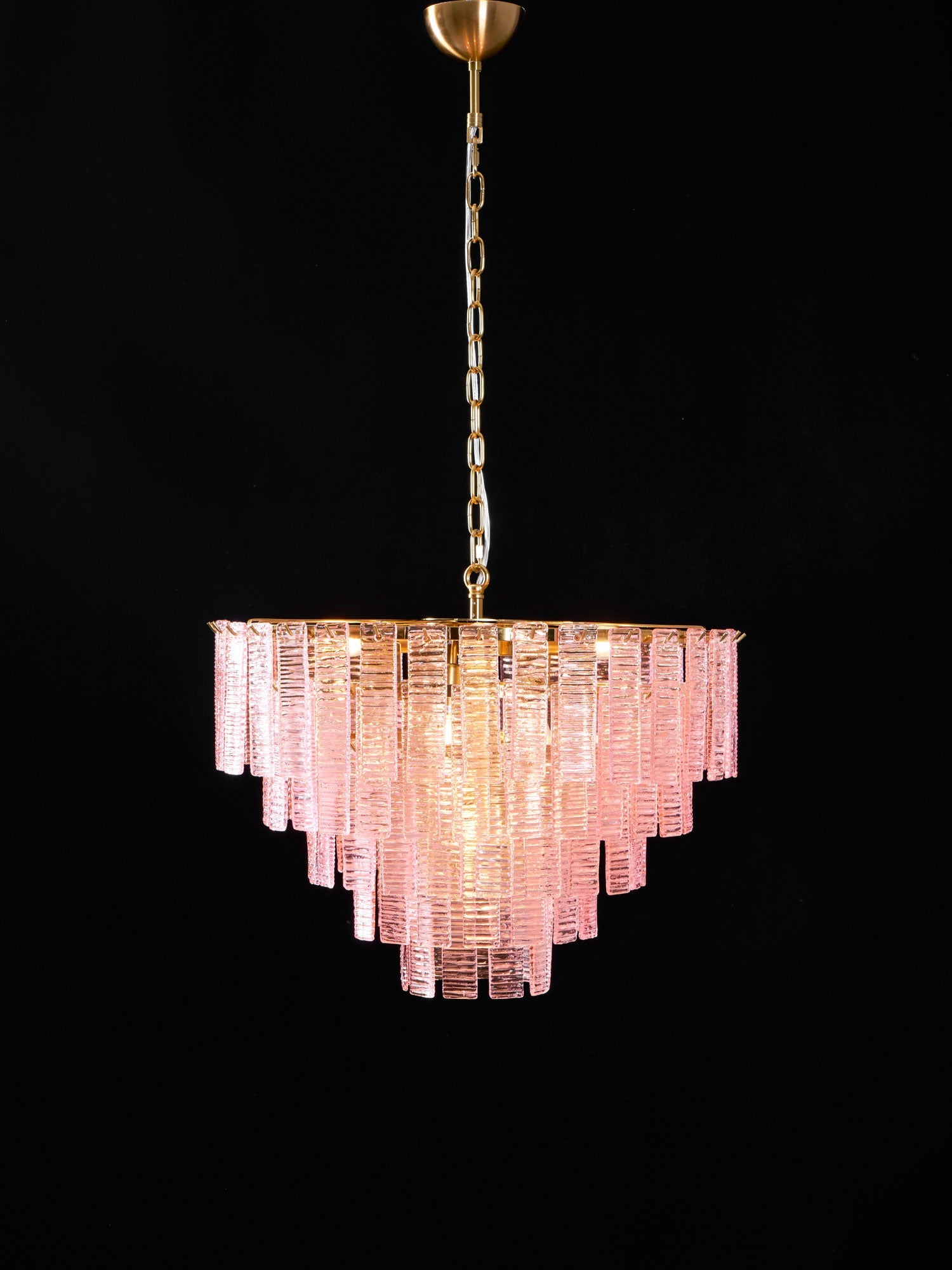 Aurora Chandelier Pink Murano Glass Layered Vintage Luxury - Blowlighting