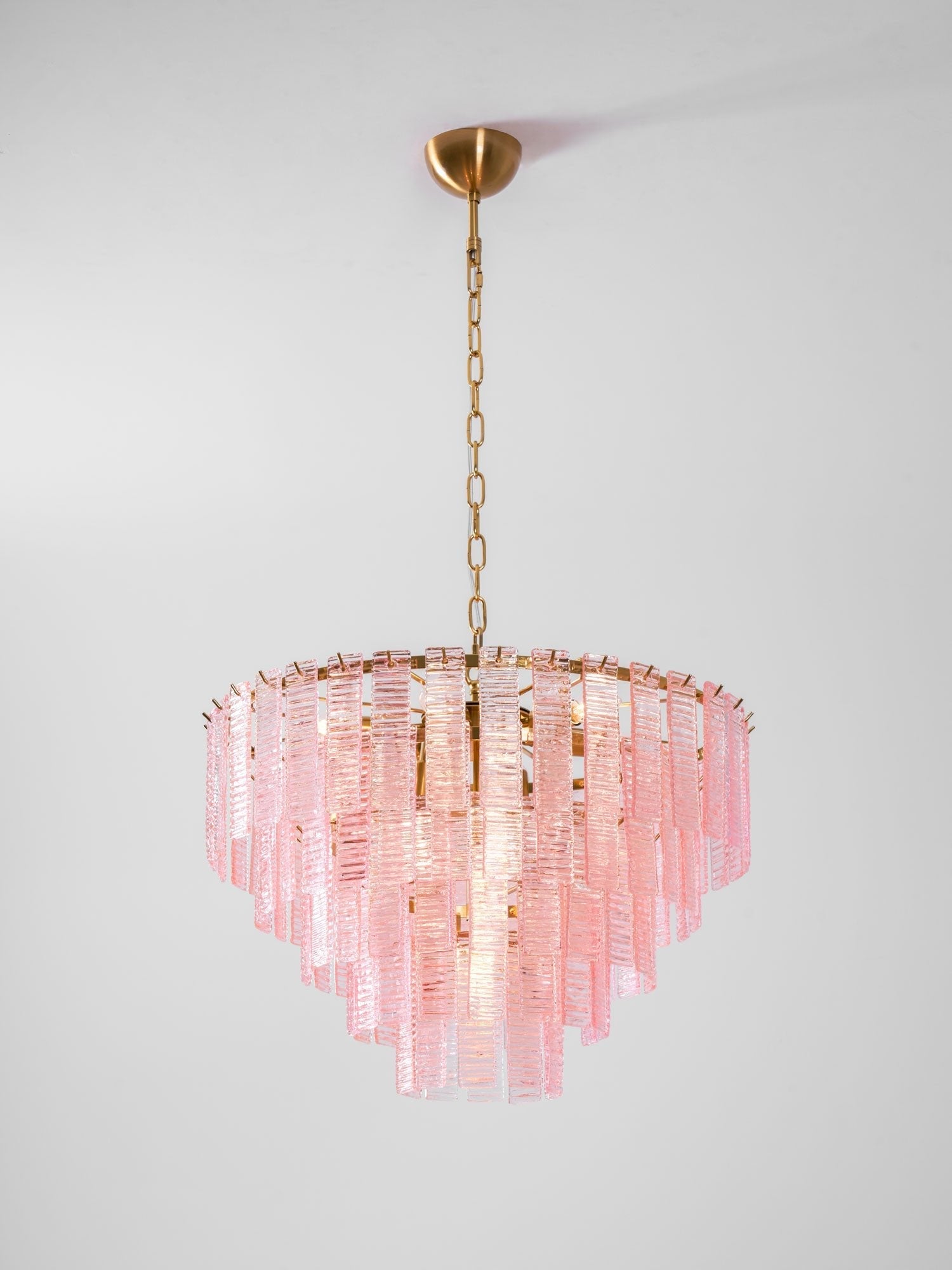 Aurora Chandelier Pink Murano Glass Layered Vintage Luxury - Blowlighting