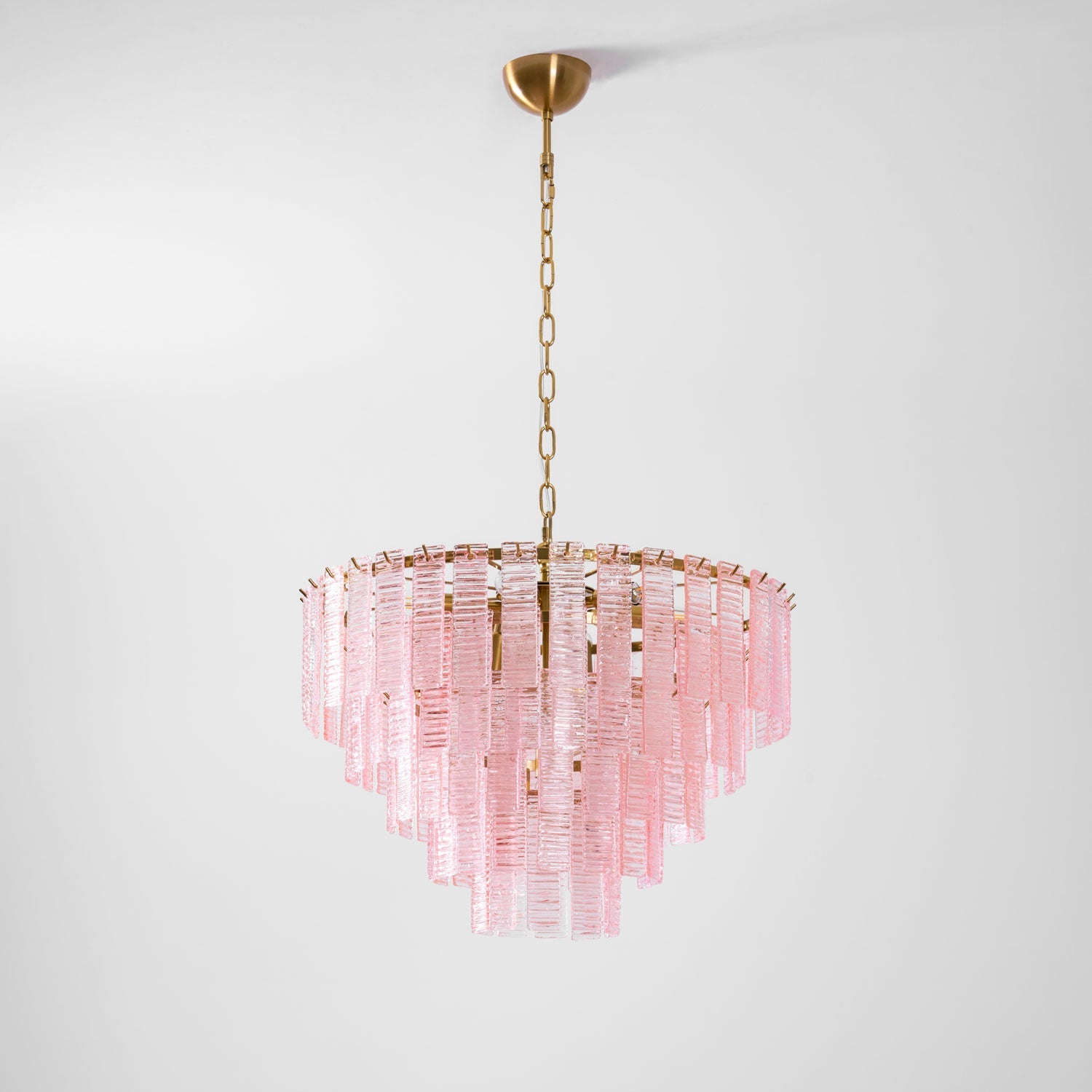 Aurora Chandelier Pink Murano Glass Layered Vintage Luxury - Blowlighting