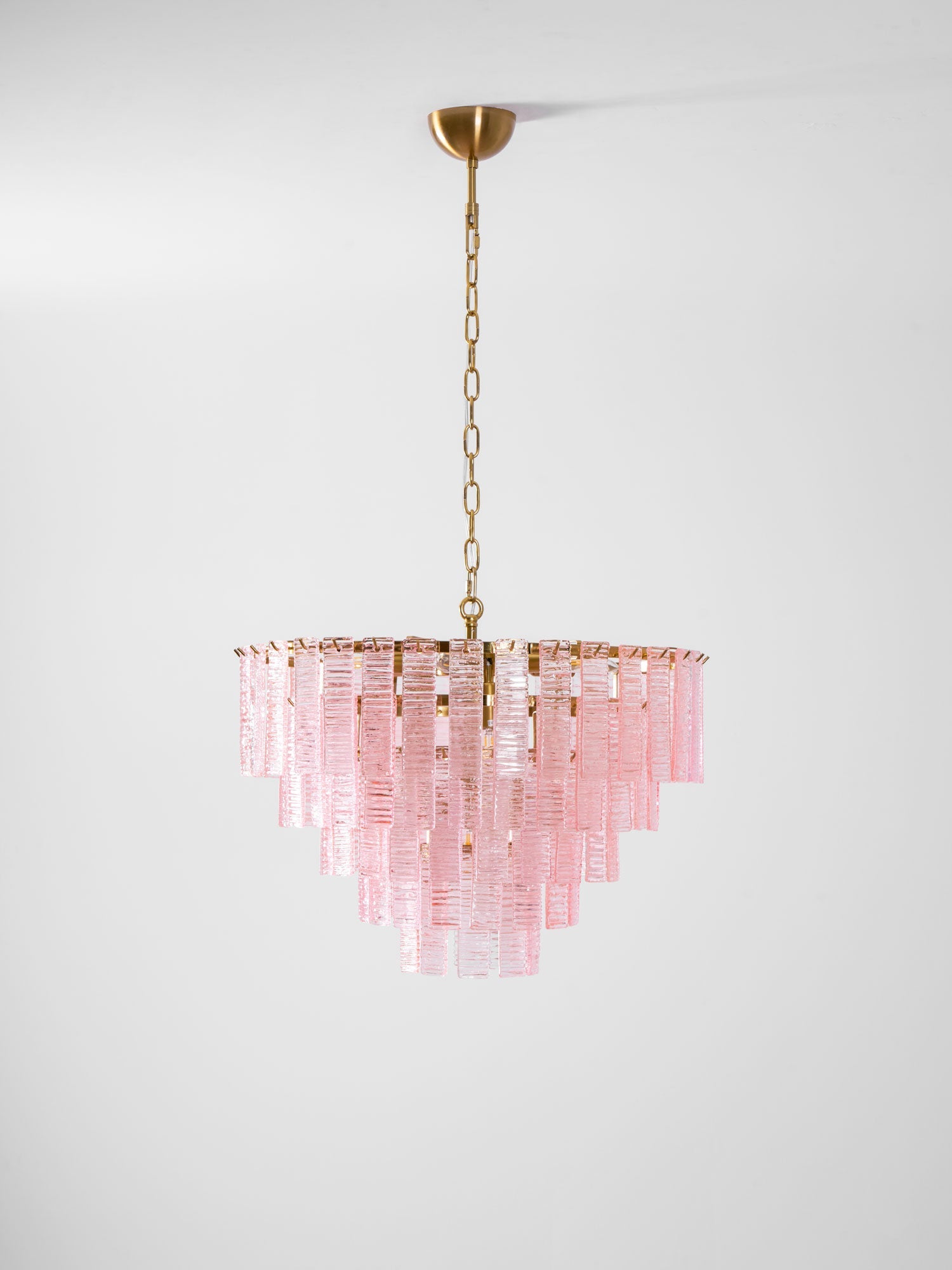 Aurora Chandelier Pink Murano Glass Layered Vintage Luxury - Blowlighting