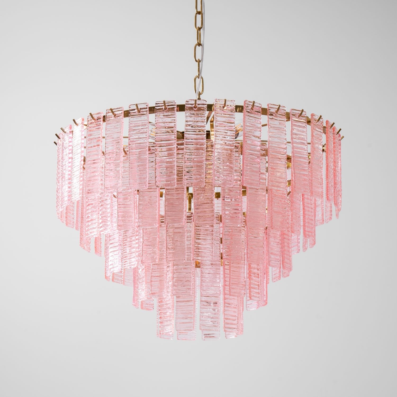 Aurora Chandelier Pink Murano Glass Layered Vintage Luxury - Blowlighting