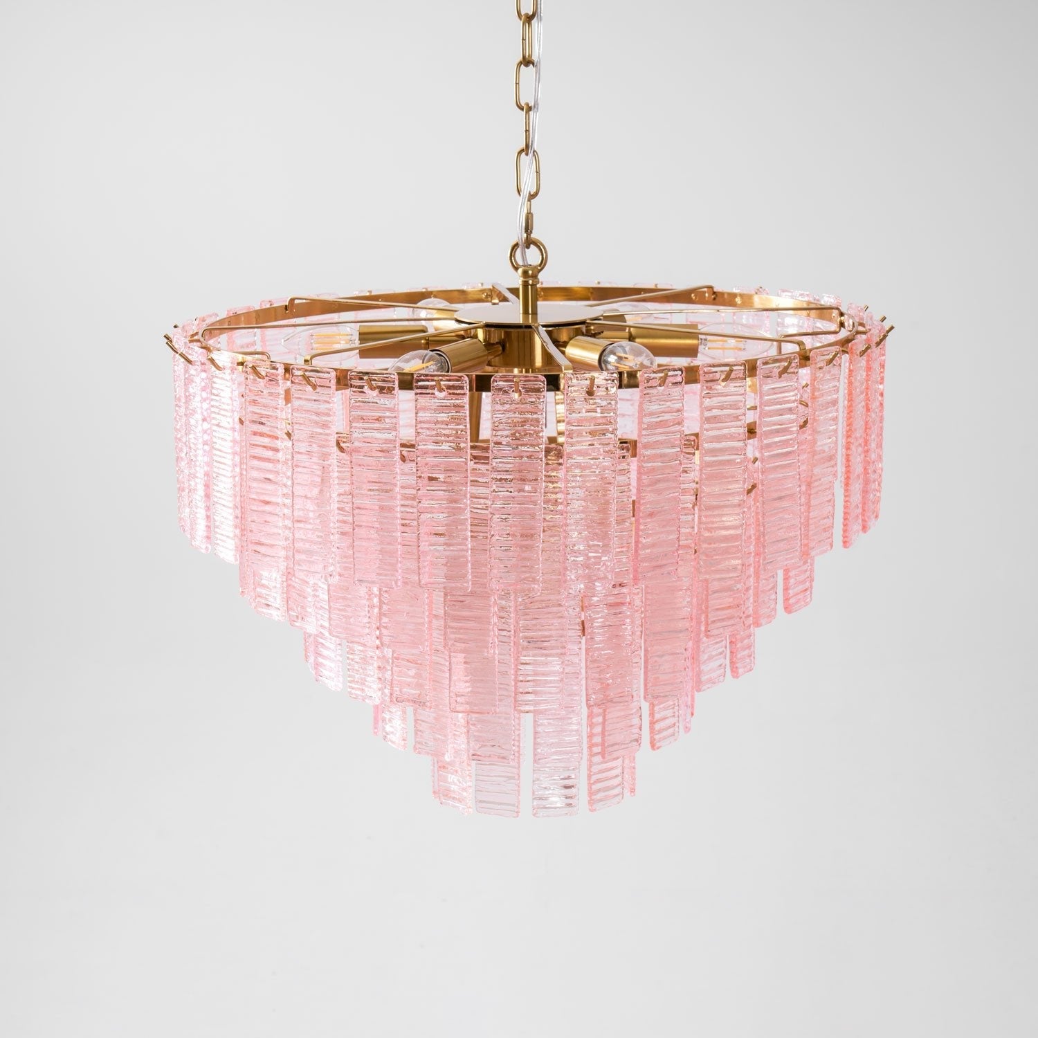 Aurora Chandelier Pink Murano Glass Layered Vintage Luxury - Blowlighting
