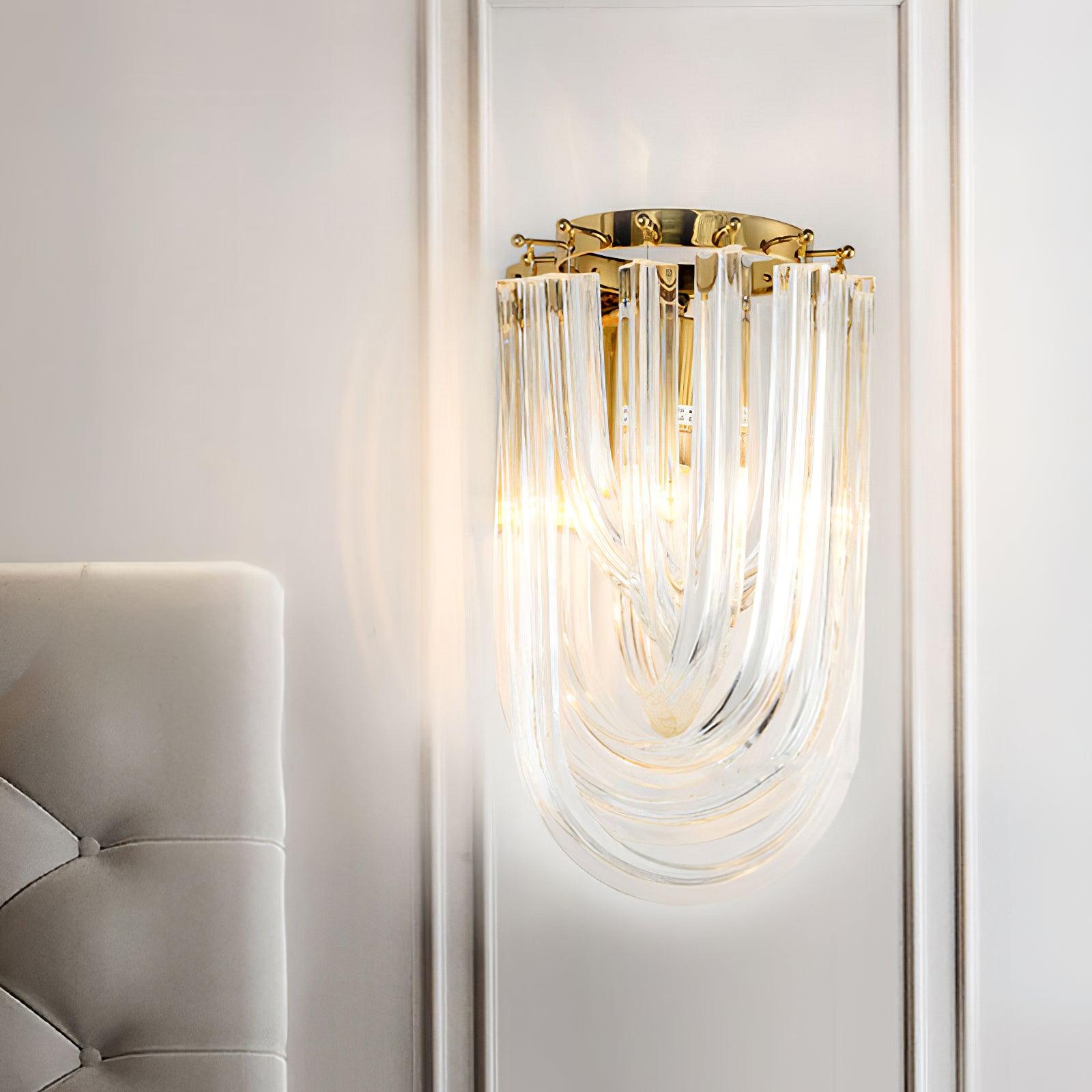 Aurora Wall Lamp Trevi Murano Glass Gold Modern Luxury - Blowlighting