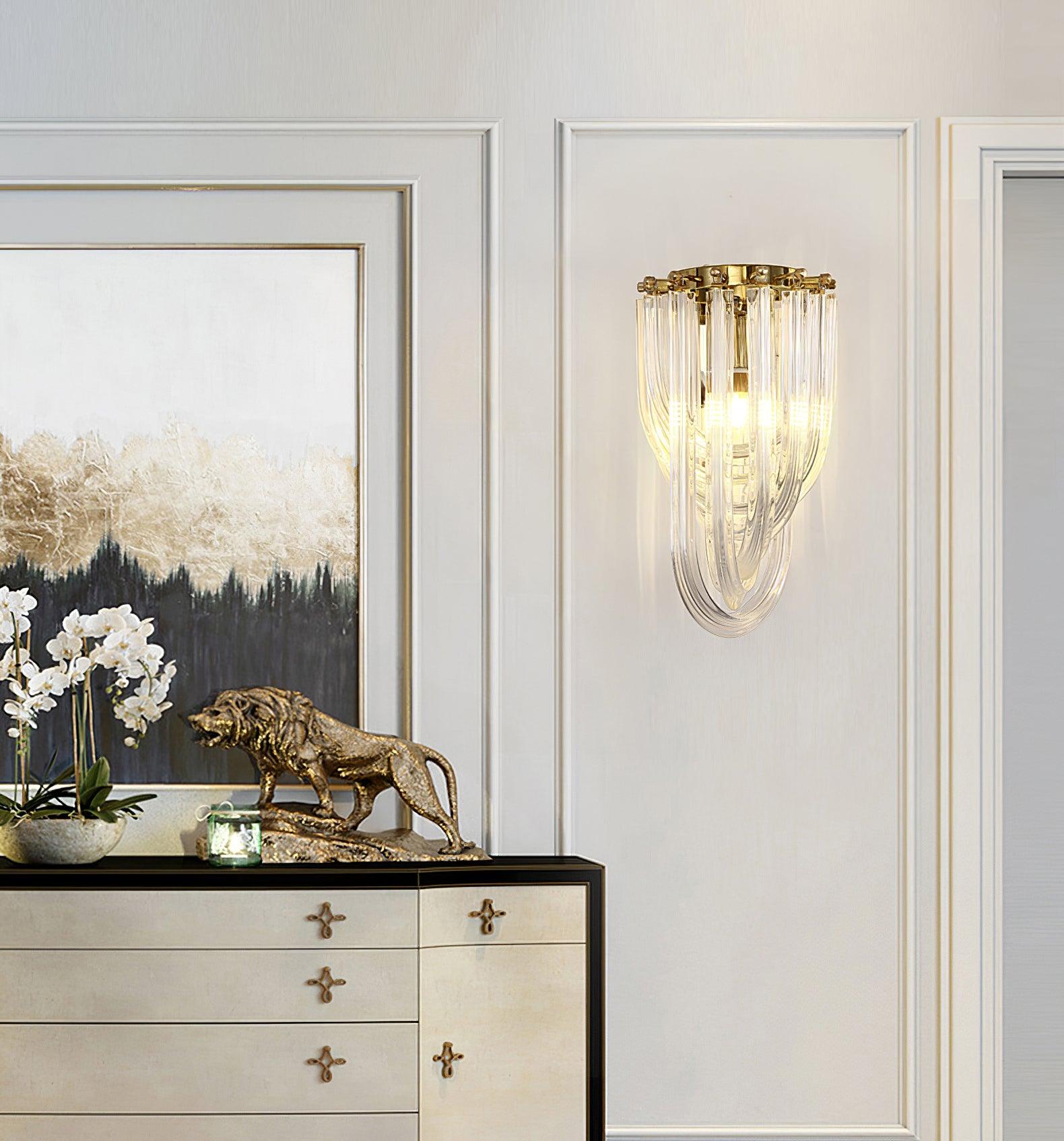 Aurora Wall Lamp Trevi Murano Glass Gold Modern Luxury - Blowlighting