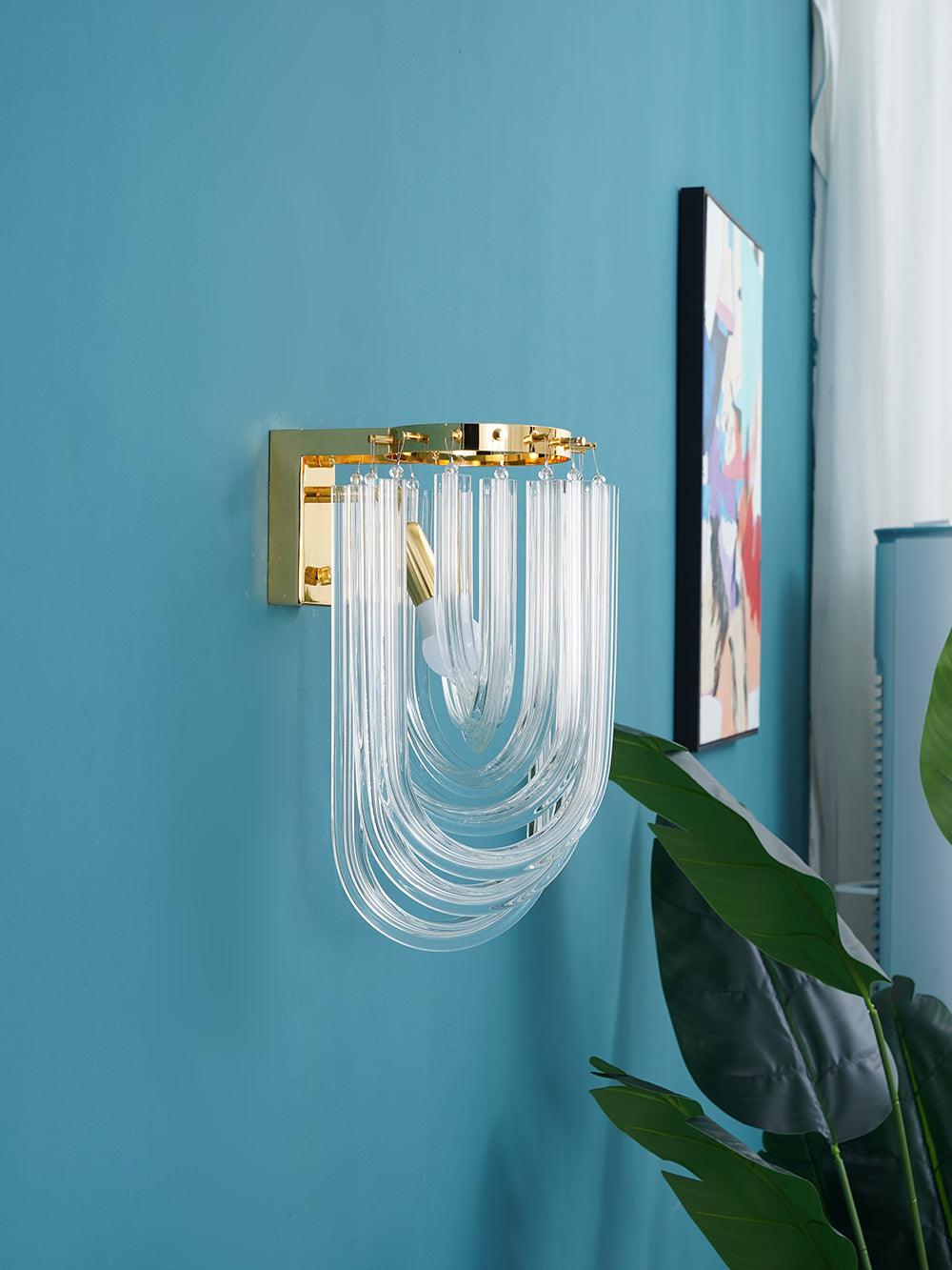 Aurora Wall Lamp Trevi Murano Glass Gold Modern Luxury - Blowlighting