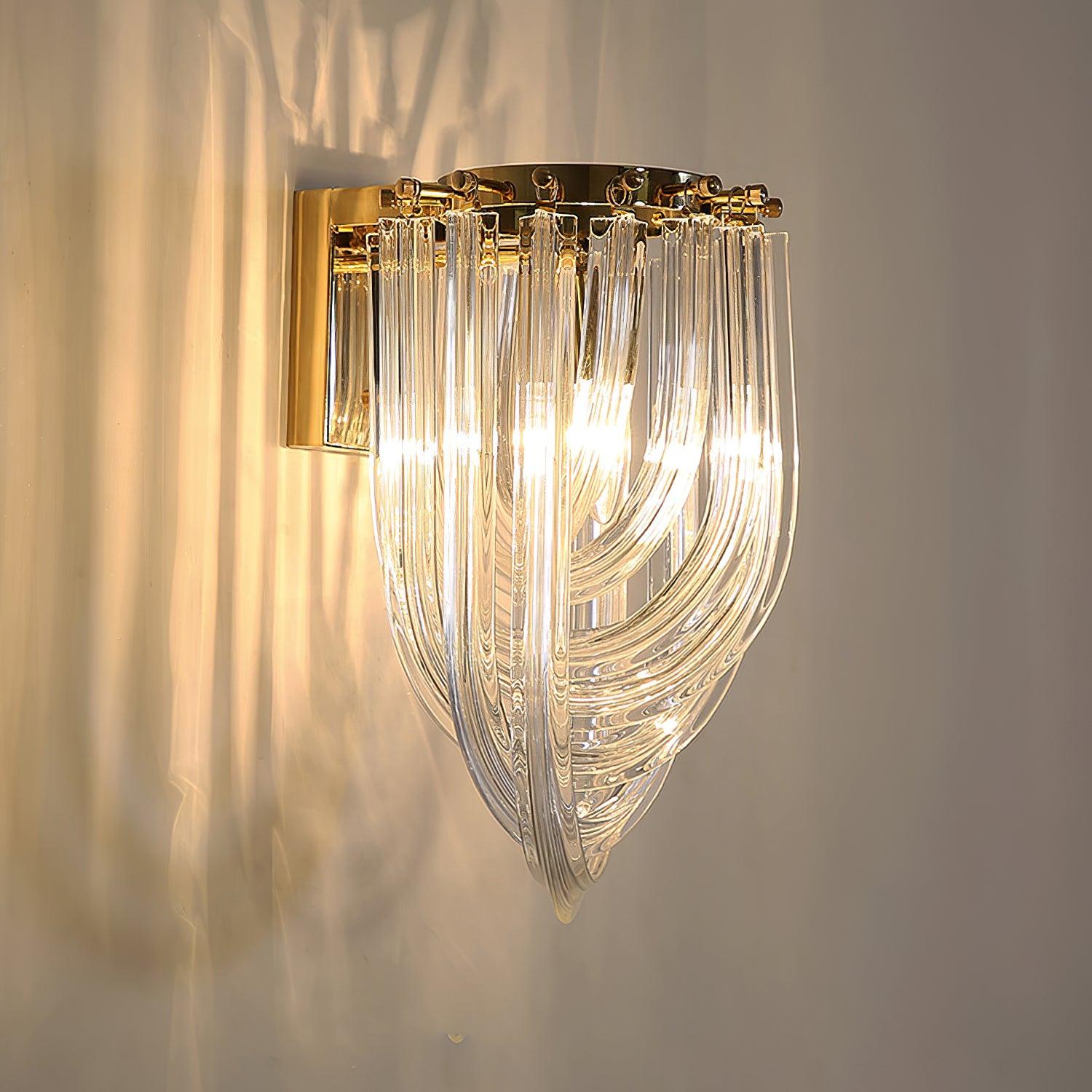 Aurora Wall Lamp Trevi Murano Glass Gold Modern Luxury - Blowlighting