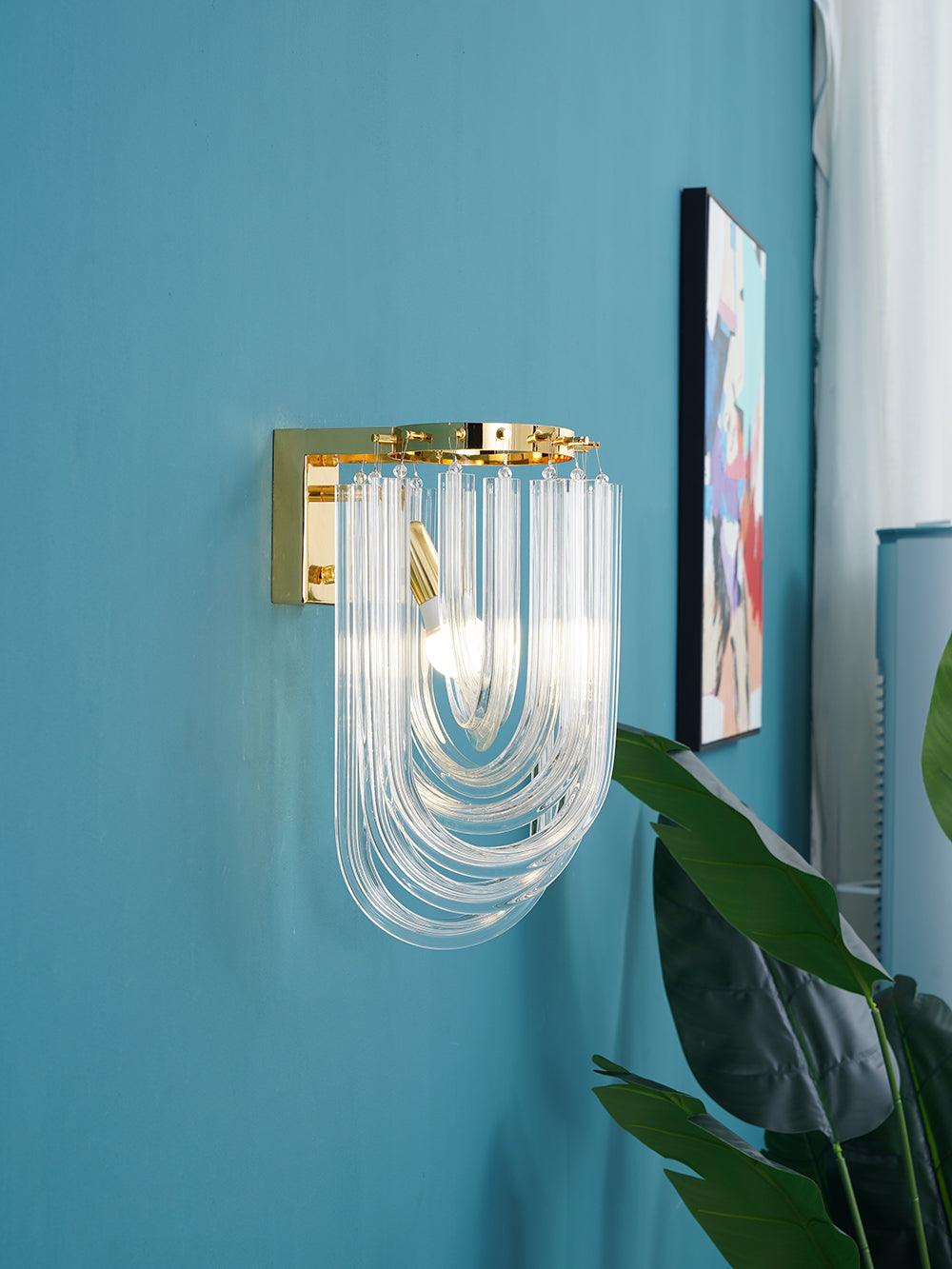 Aurora Wall Lamp Trevi Murano Glass Gold Modern Luxury - Blowlighting