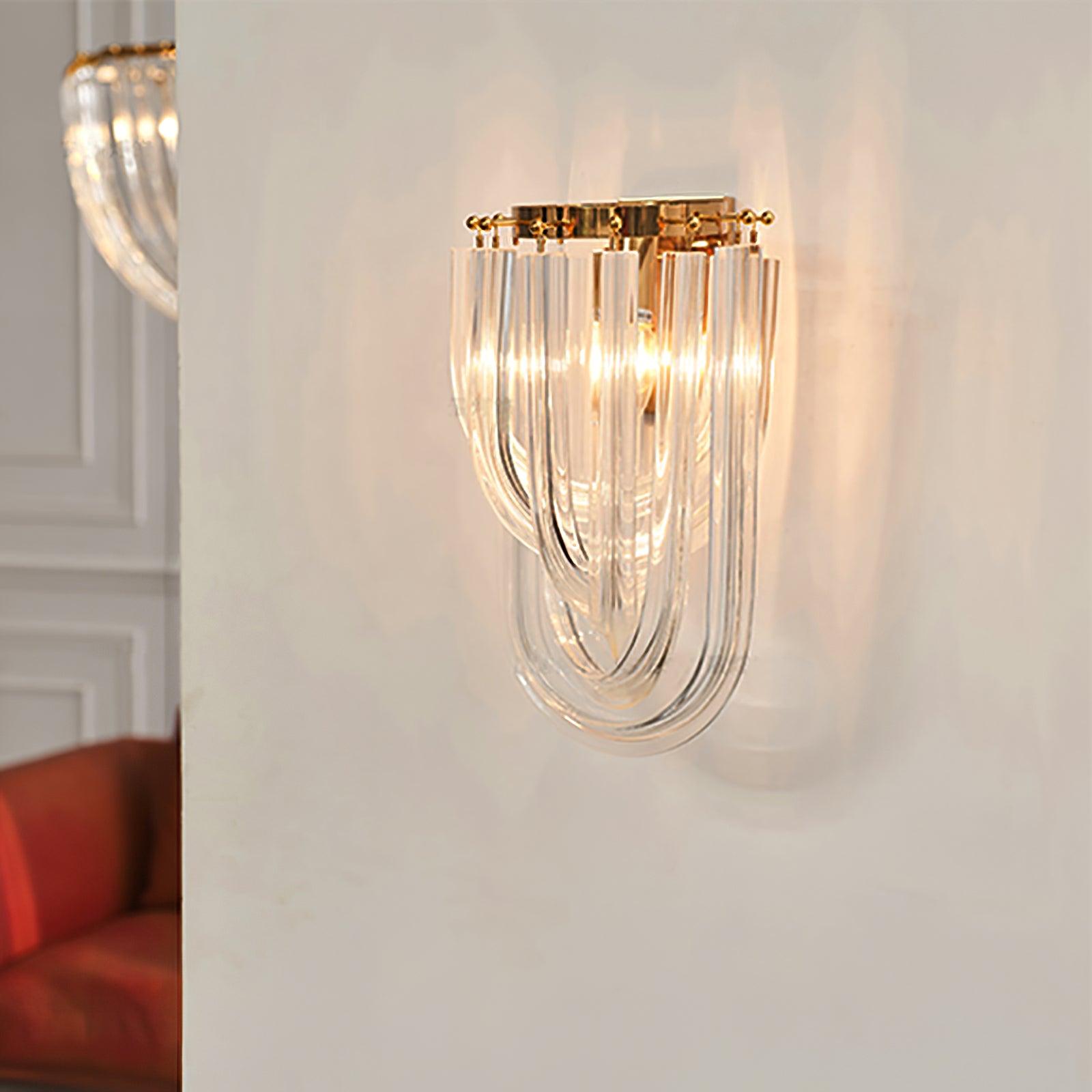 Aurora Wall Lamp Trevi Murano Glass Gold Modern Luxury - Blowlighting