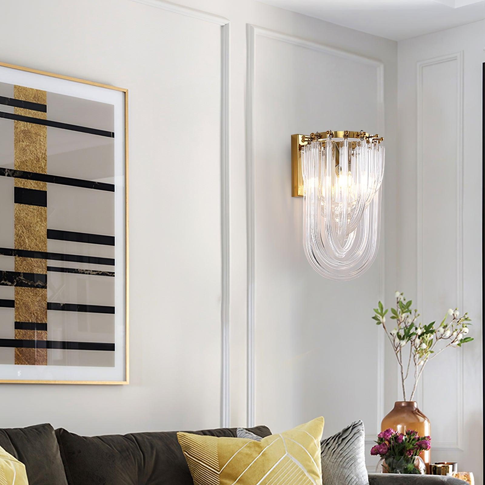 Aurora Wall Lamp Trevi Murano Glass Gold Modern Luxury - Blowlighting