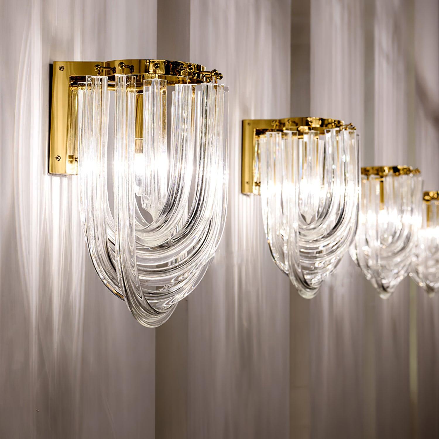 Aurora Wall Lamp Trevi Murano Glass Gold Modern Luxury - Blowlighting