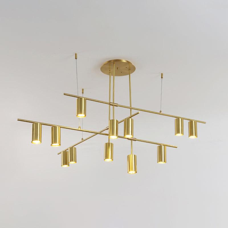 Lustra Chandelier Tribes Brass Linear Cylinder - Blowlighting