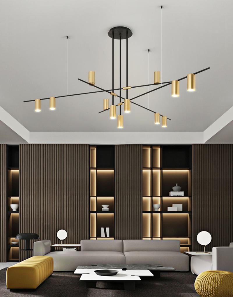 Lustra Chandelier Tribes Brass Linear Cylinder - Blowlighting