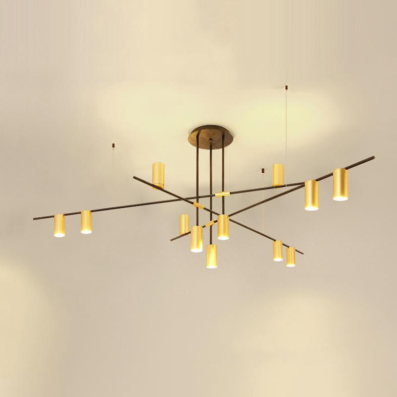 Lustra Chandelier Tribes Brass Linear Cylinder - Blowlighting