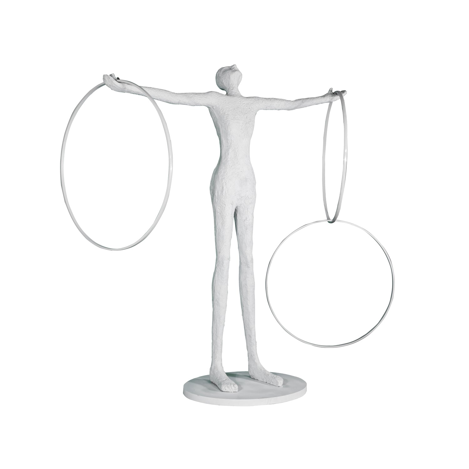 Eclipsa Dual-Ring Sculptural Black Metal Floor Lamp - Blowlighting