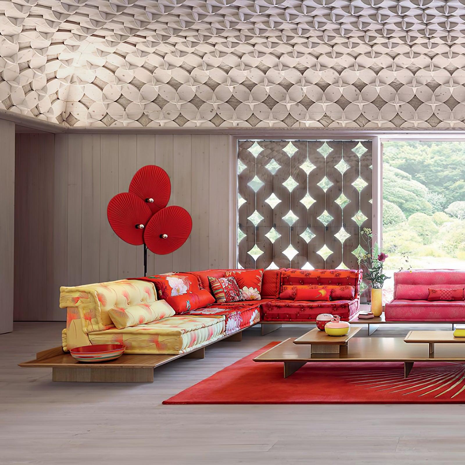 Scarlet Petal Fabric Floor Lamp - Blowlighting