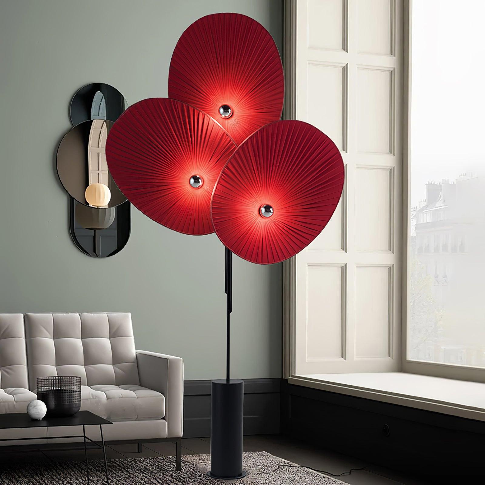 Scarlet Petal Fabric Floor Lamp - Blowlighting
