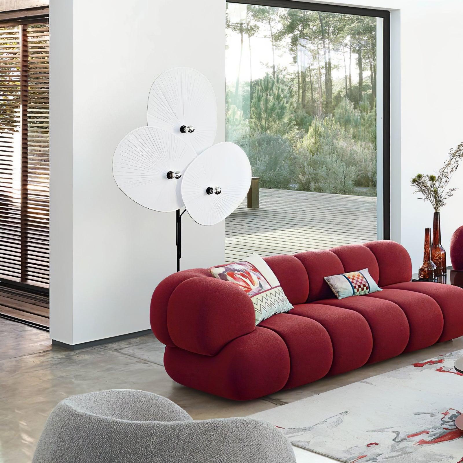 Scarlet Petal Fabric Floor Lamp - Blowlighting