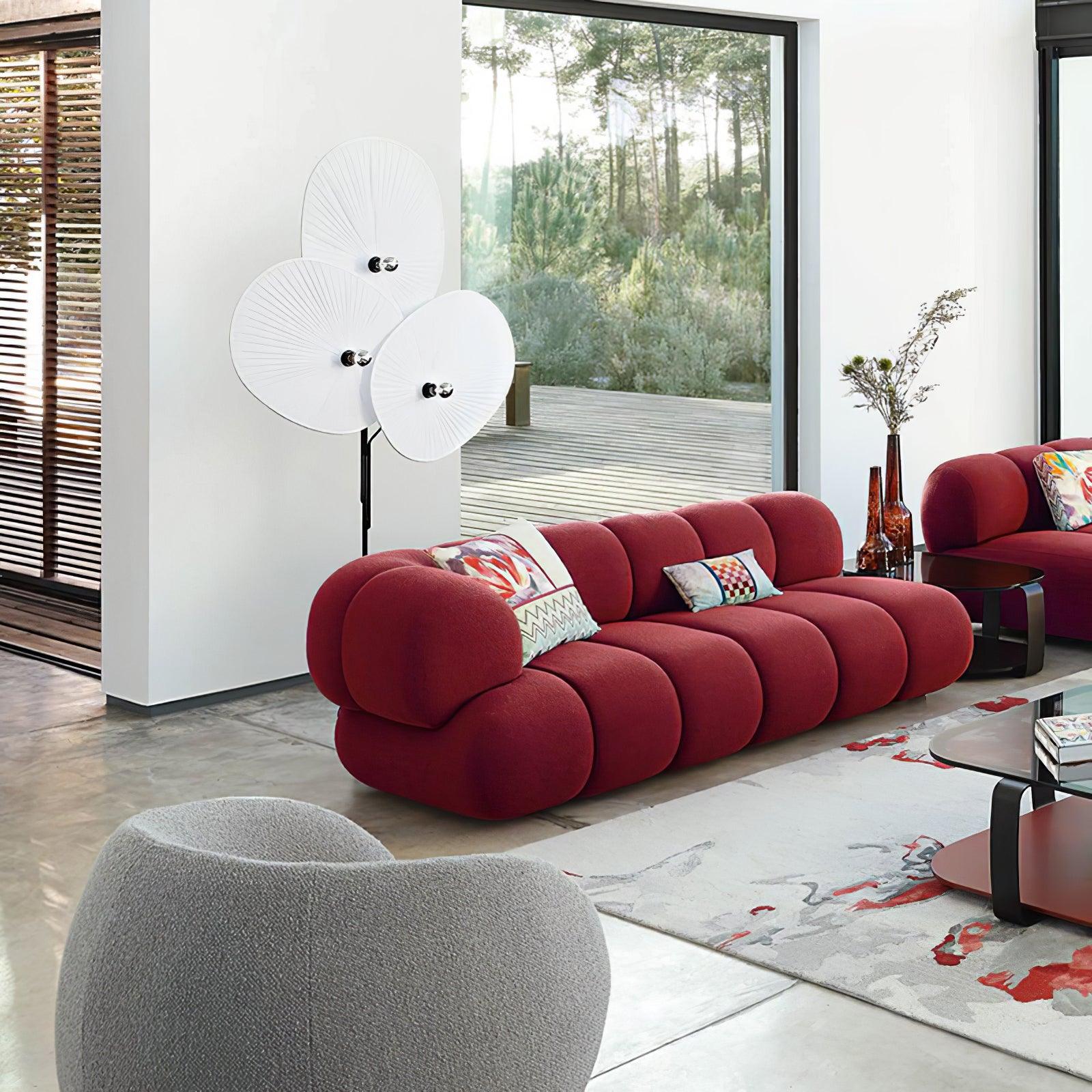 Scarlet Petal Fabric Floor Lamp - Blowlighting