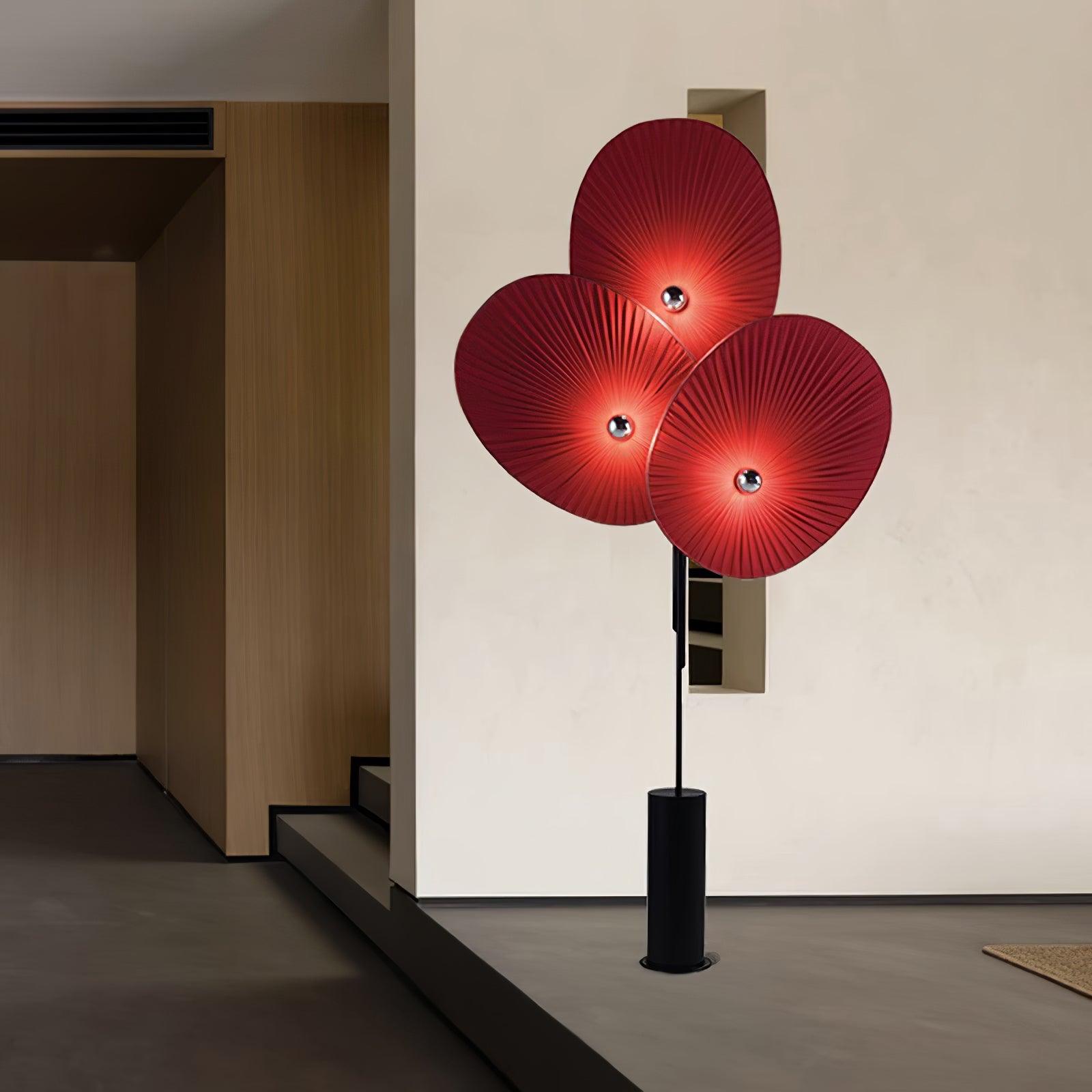 Scarlet Petal Fabric Floor Lamp - Blowlighting