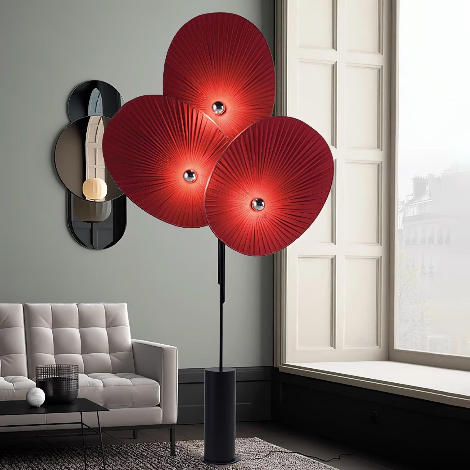 Scarlet Petal Fabric Floor Lamp - Blowlighting