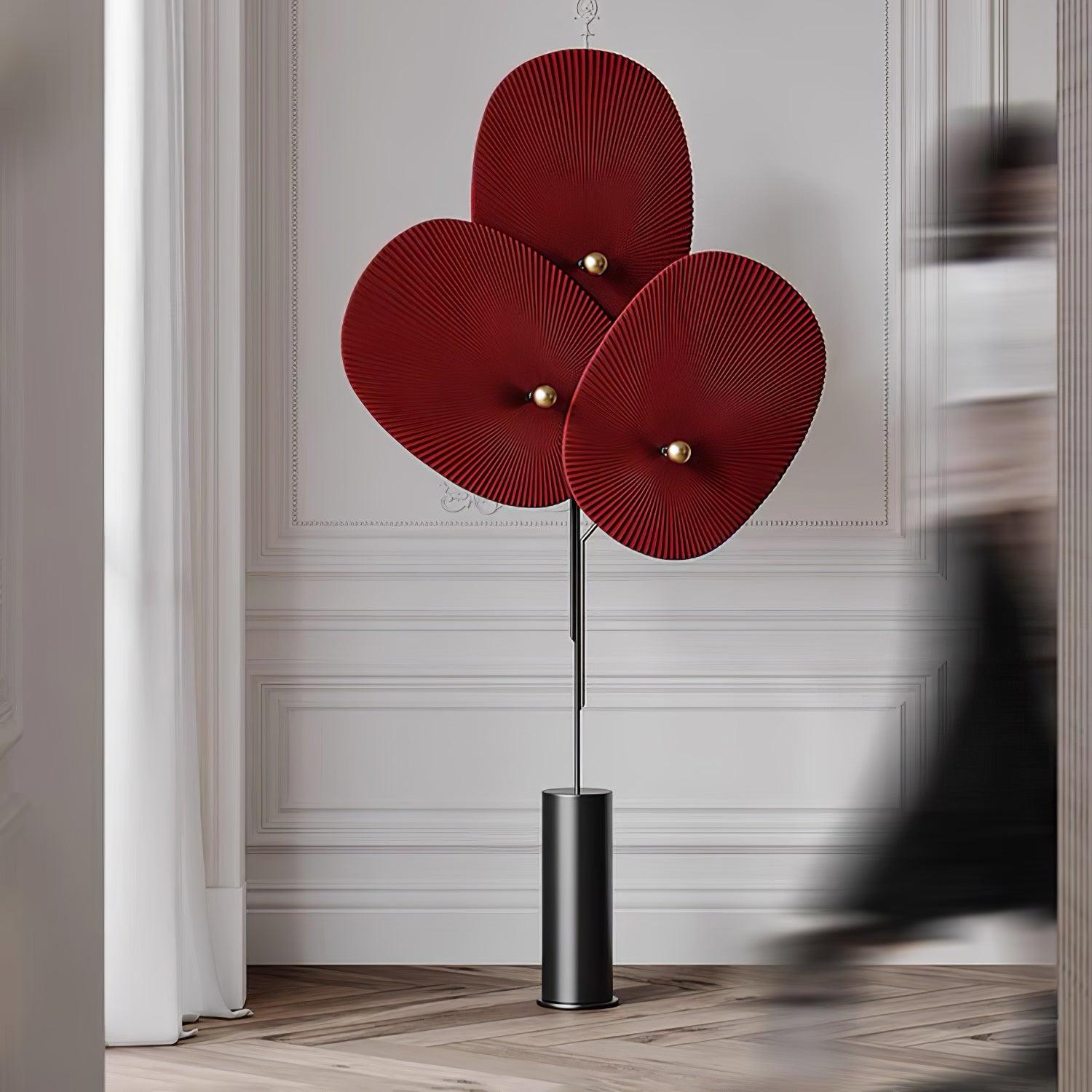 Scarlet Petal Fabric Floor Lamp - Blowlighting