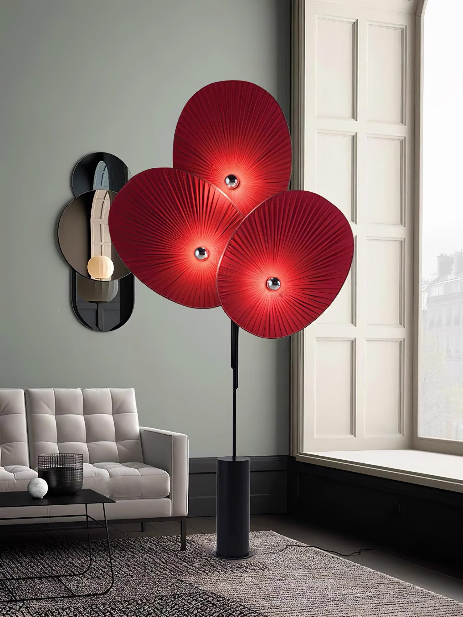 Scarlet Petal Fabric Floor Lamp - Blowlighting