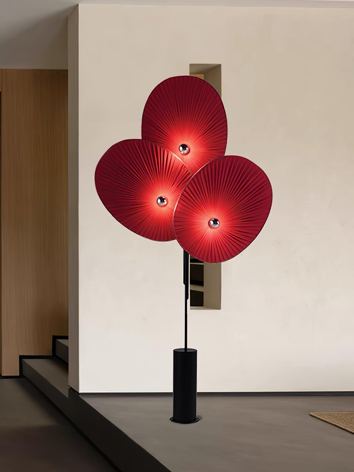 Scarlet Petal Fabric Floor Lamp - Blowlighting