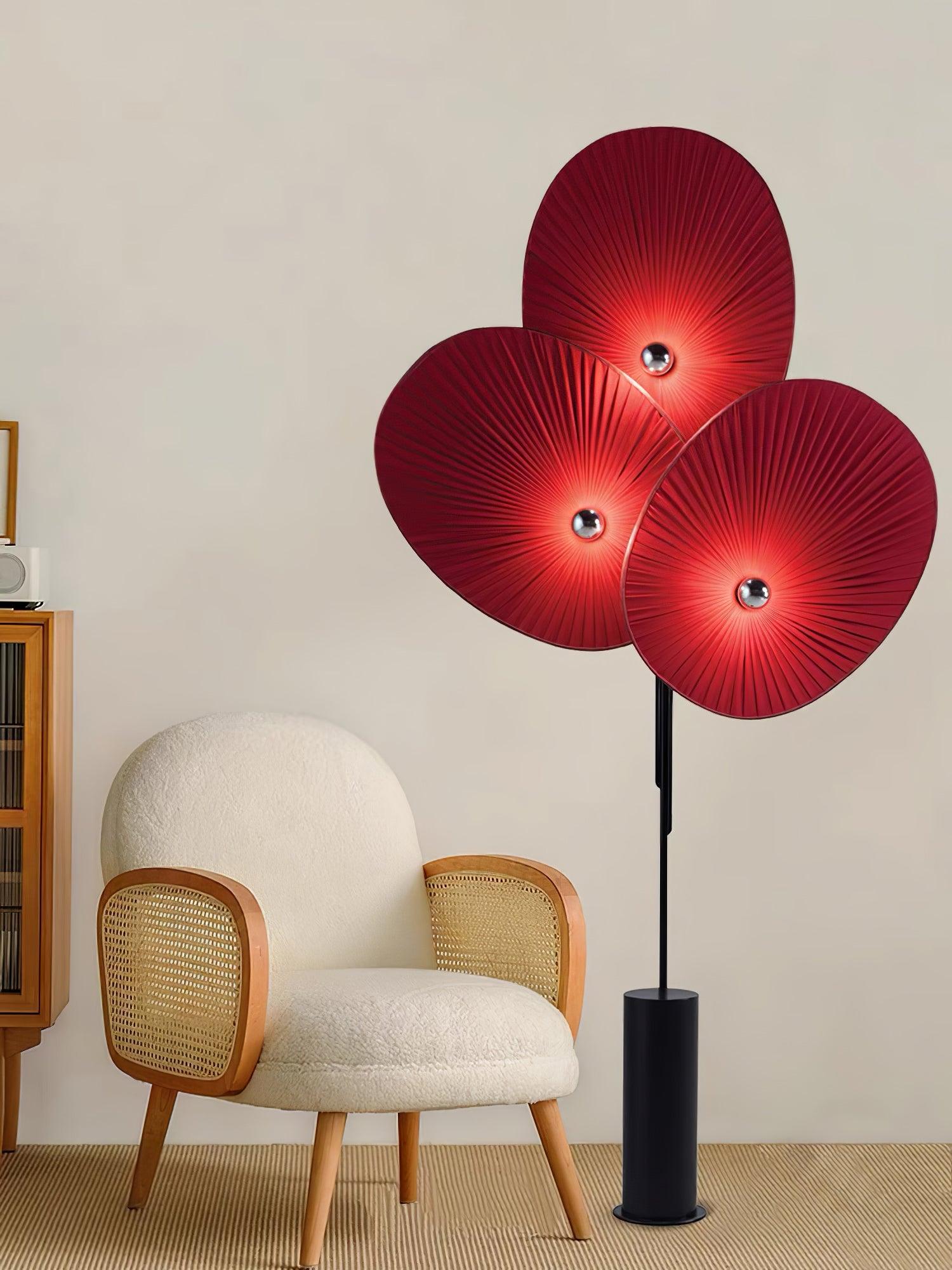 Scarlet Petal Fabric Floor Lamp - Blowlighting