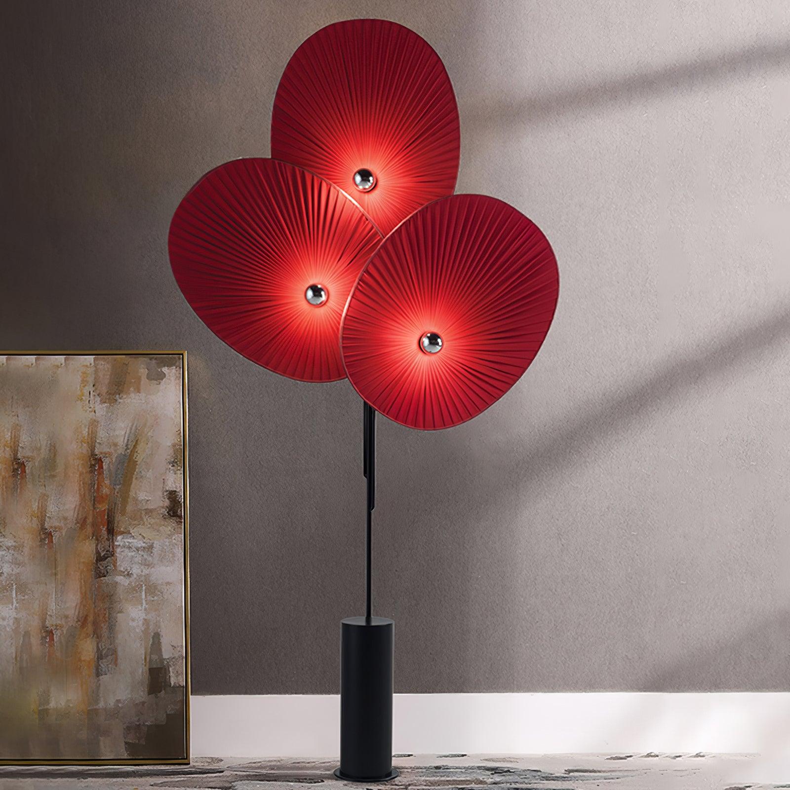 Scarlet Petal Fabric Floor Lamp - Blowlighting