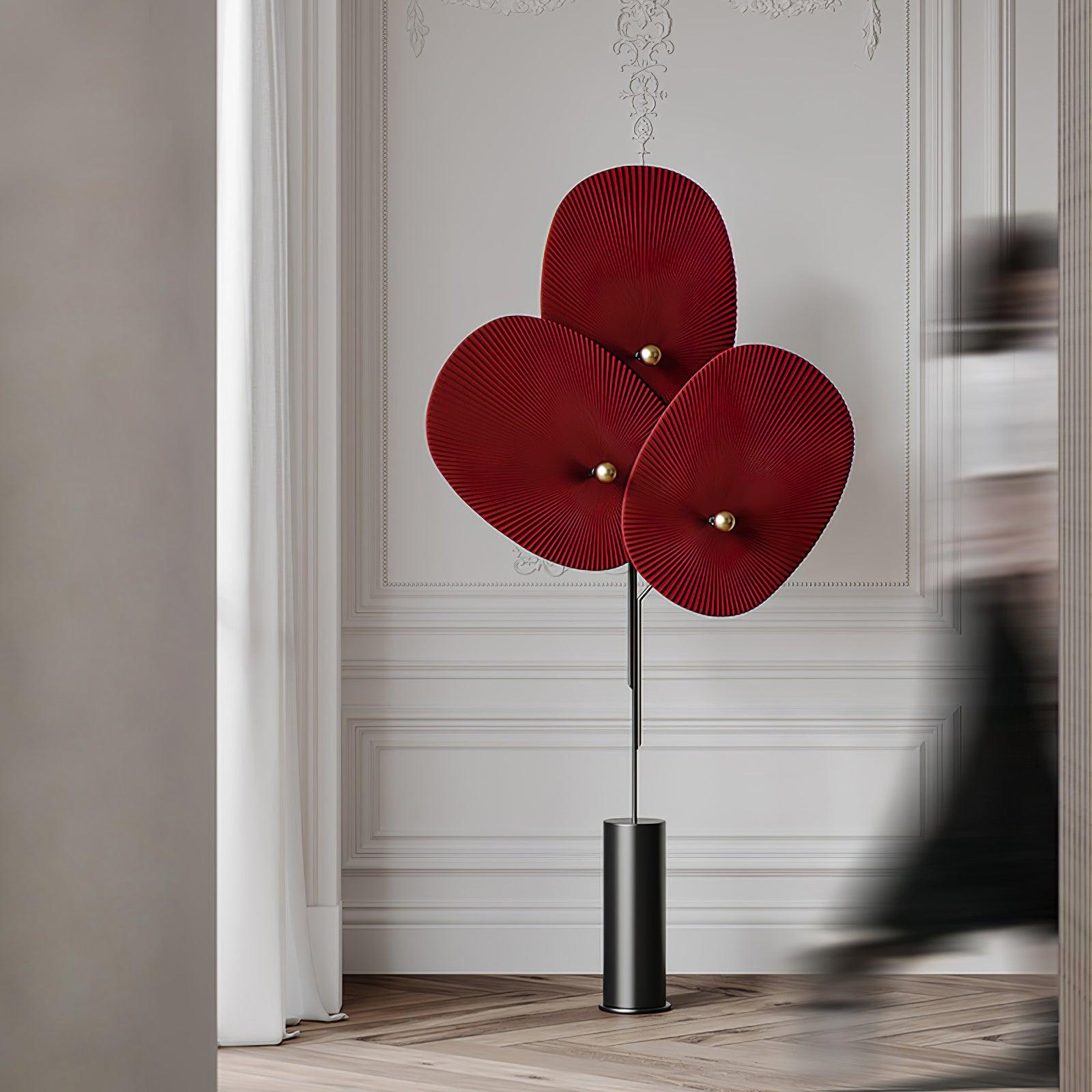 Scarlet Petal Fabric Floor Lamp - Blowlighting