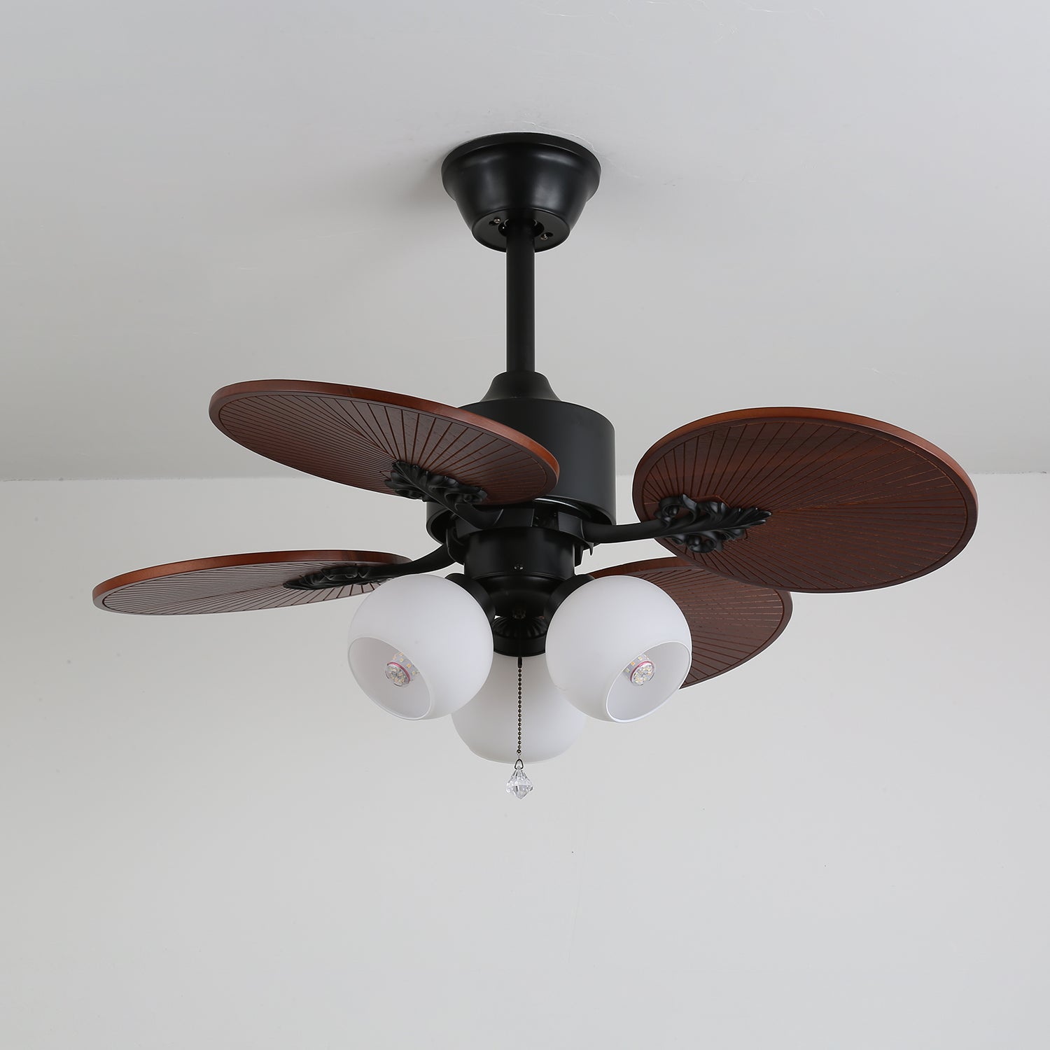 Solara Tropical Glass Ceiling Fan Light - Blowlighting
