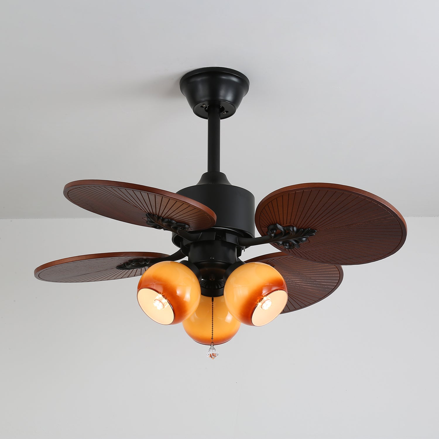 Solara Tropical Glass Ceiling Fan Light - Blowlighting