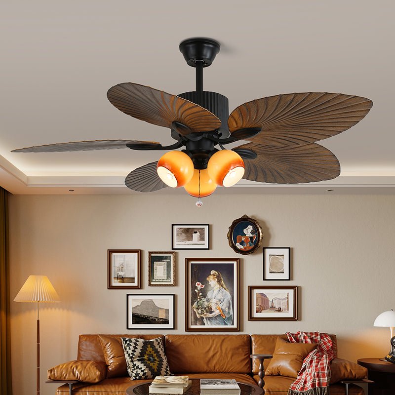 Solara Tropical Glass Ceiling Fan Light - Blowlighting