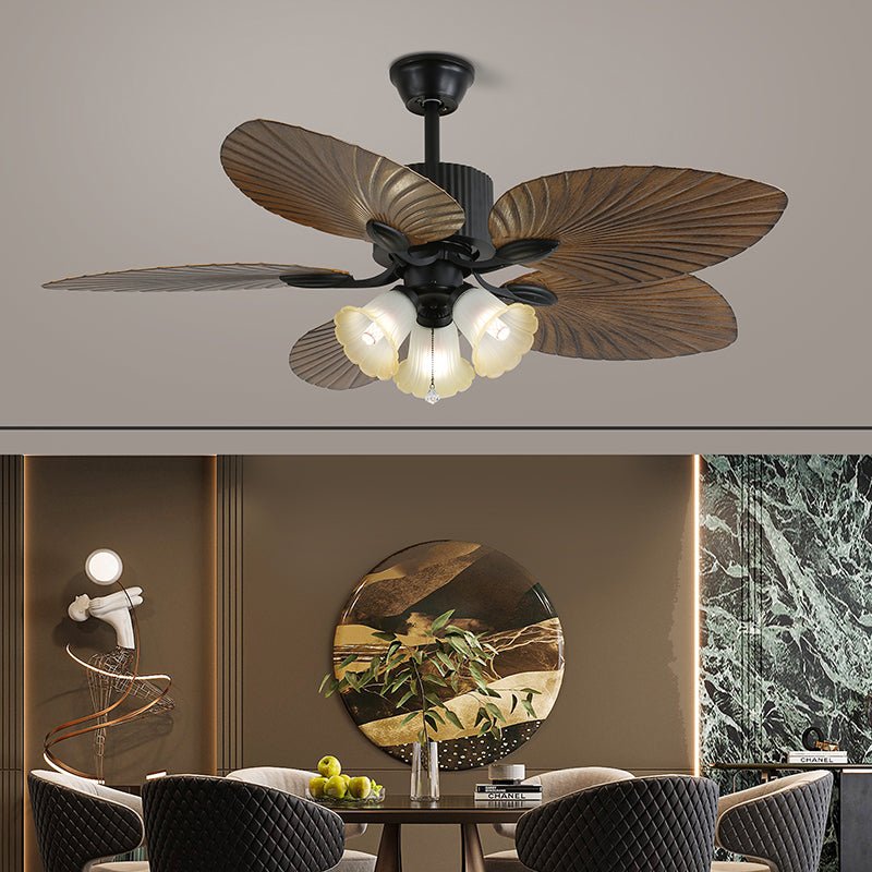 Solara Tropical Glass Ceiling Fan Light - Blowlighting