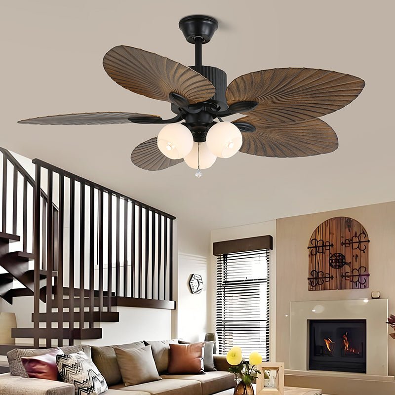 Solara Tropical Glass Ceiling Fan Light - Blowlighting