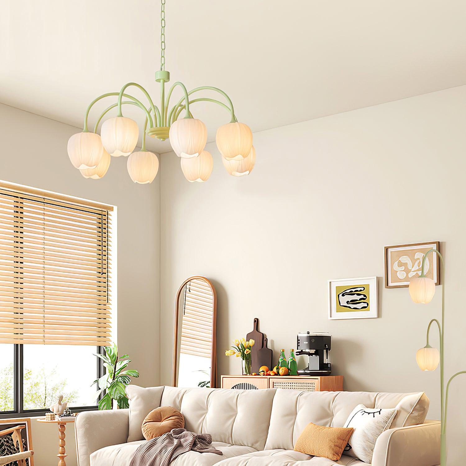 Tulip Matcha Chandelier - Blowlighting