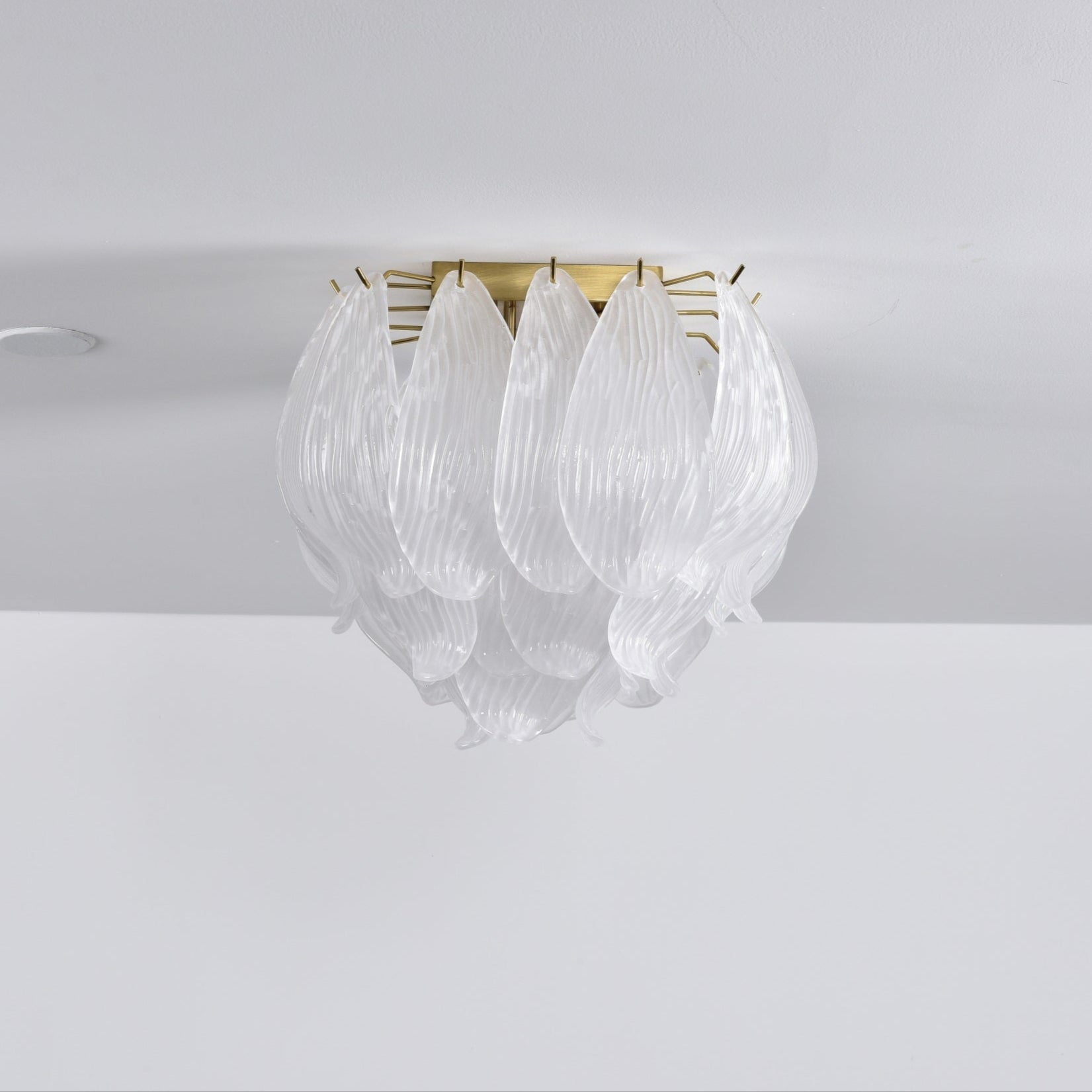 Aurora Ceiling Lamp Murano Petal Hand-Blown Glass Flushmount - Blowlighting