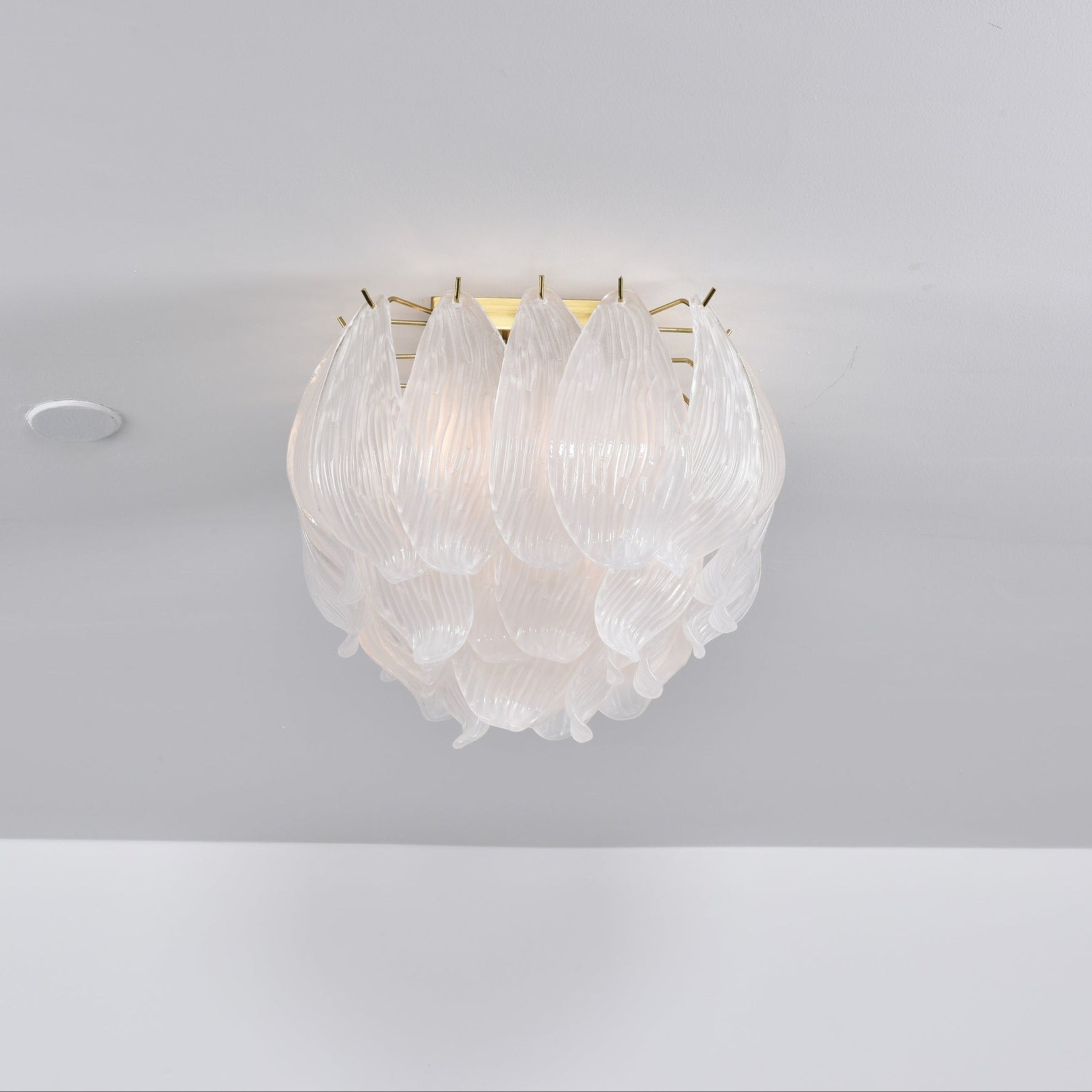 Aurora Ceiling Lamp Murano Petal Hand-Blown Glass Flushmount - Blowlighting