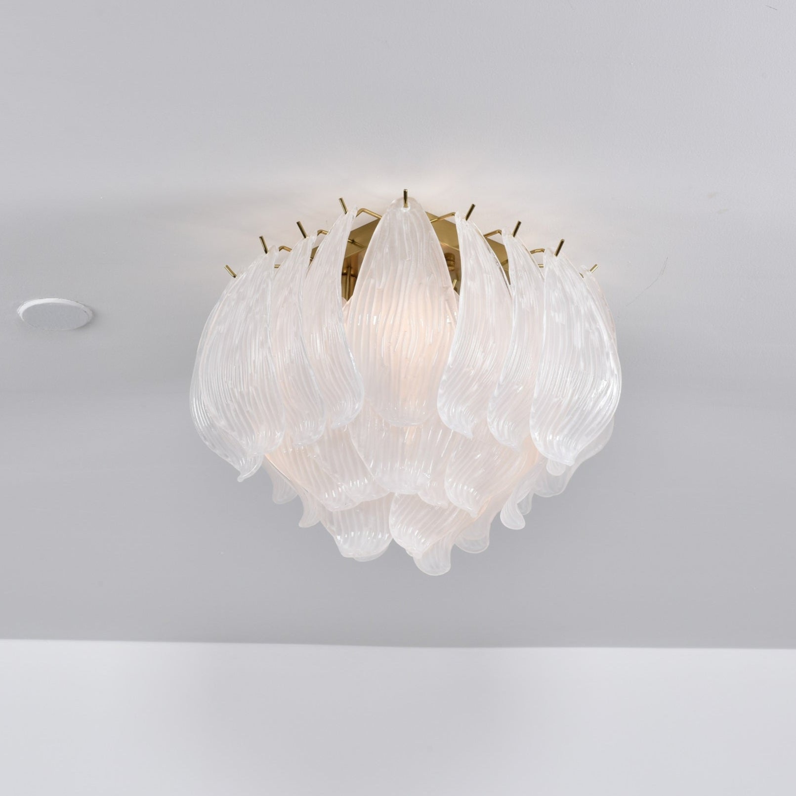 Aurora Ceiling Lamp Murano Petal Hand-Blown Glass Flushmount - Blowlighting
