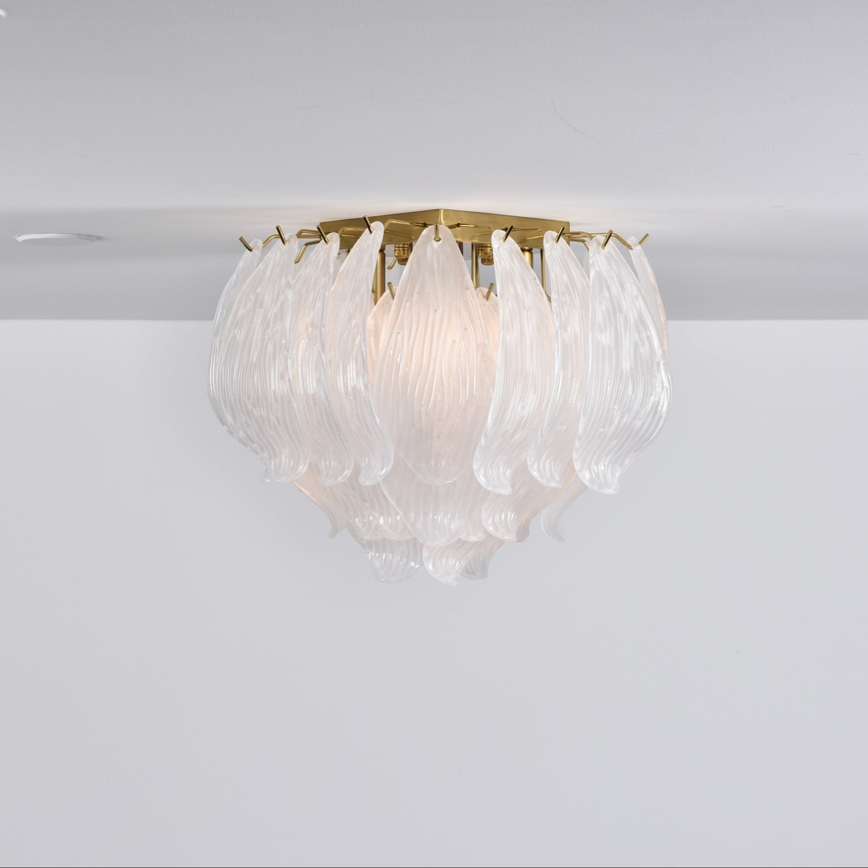 Aurora Ceiling Lamp Murano Petal Hand-Blown Glass Flushmount - Blowlighting
