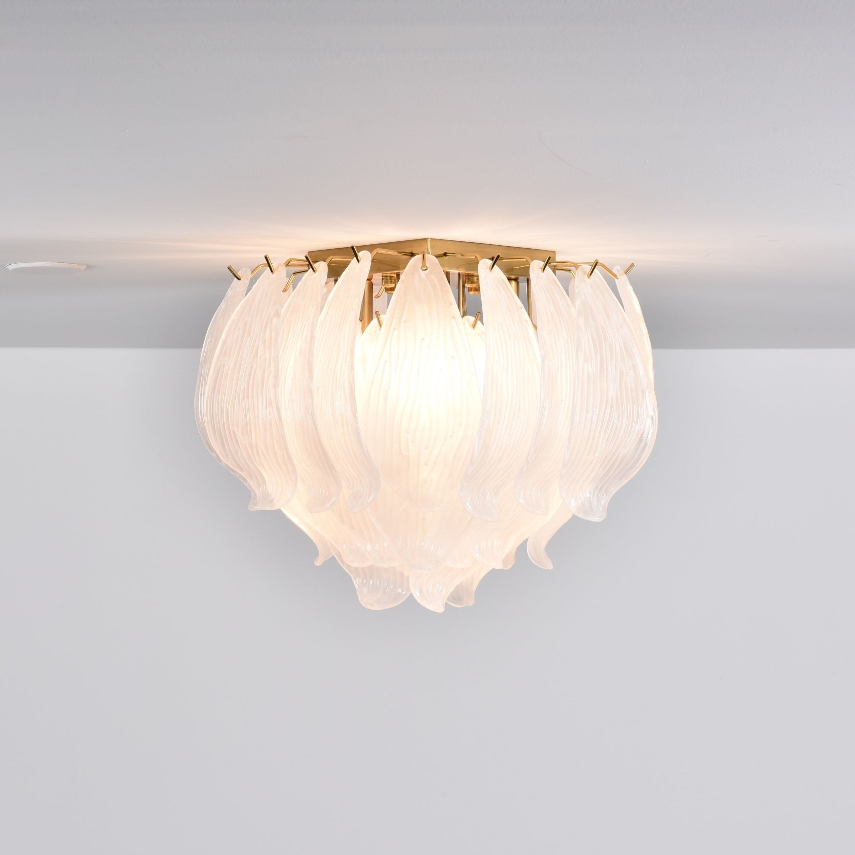 Aurora Ceiling Lamp Murano Petal Hand-Blown Glass Flushmount - Blowlighting